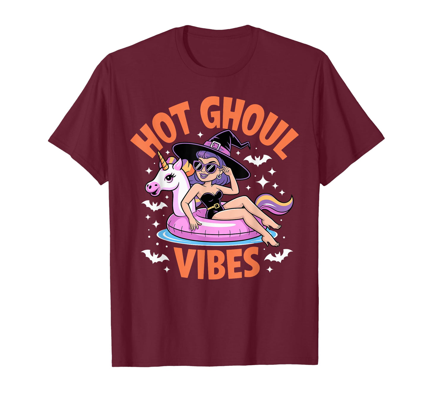 Hot Ghoul Vibes Funny Witch Spooky Summer Halloween Women T-Shirt