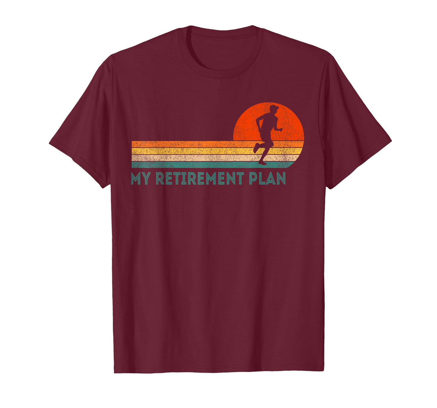 Funny Retired My Retirement Plan Running Runner Retro T-Shirt