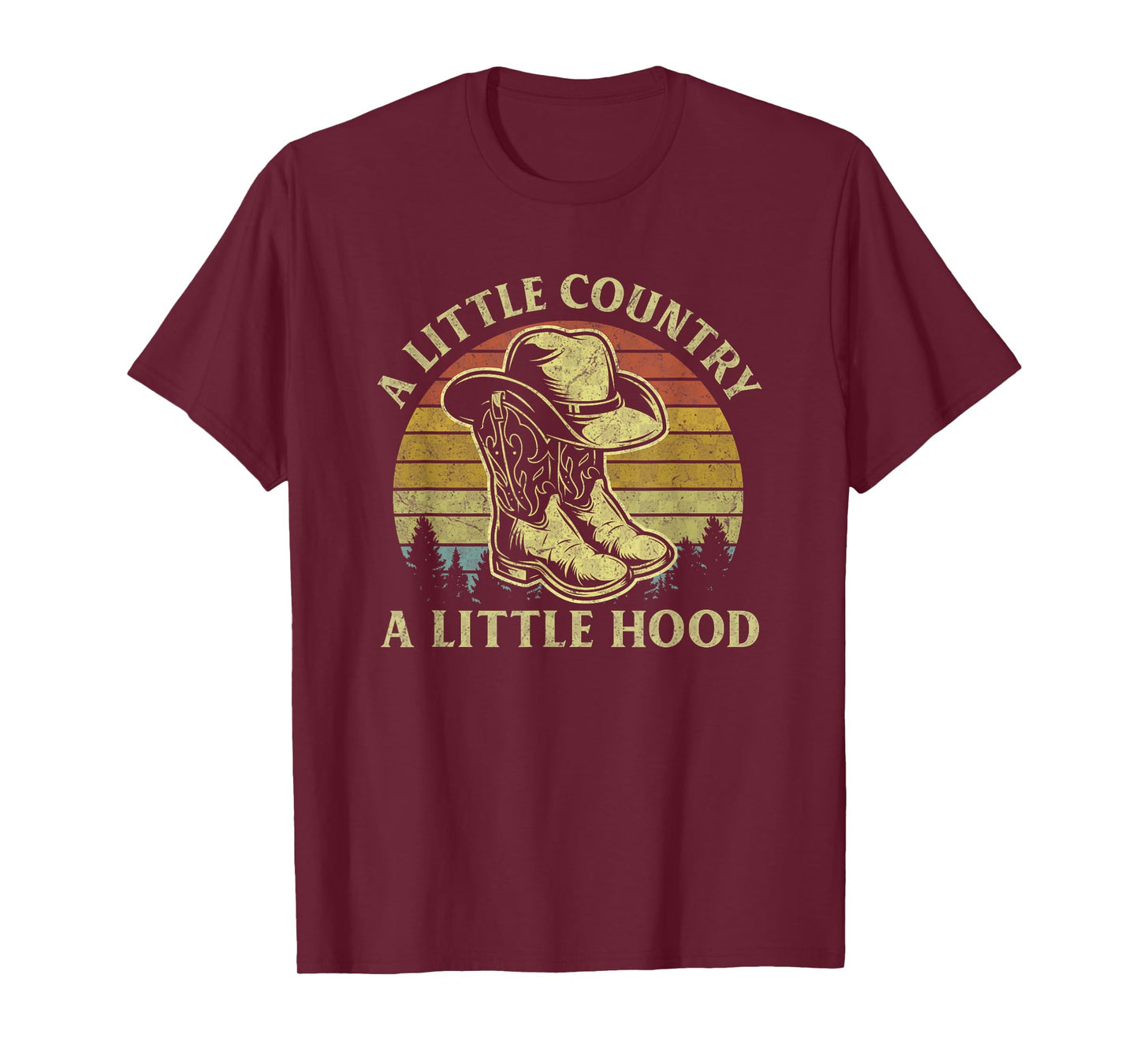 Little Country Little Hood Vintage Cowboy Hat Country Music T-Shirt