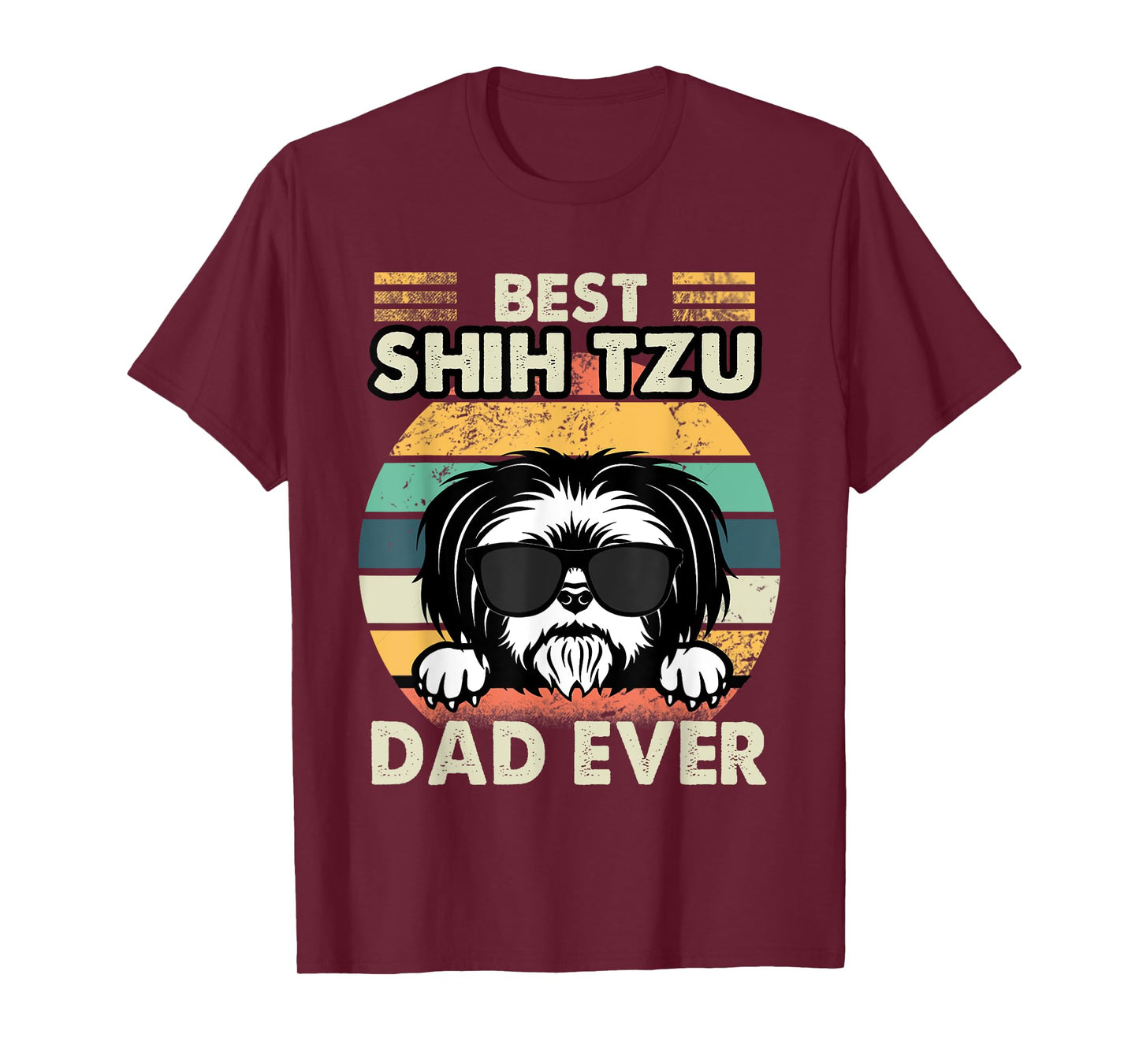 Best Shih Tzu Dad Ever Funny Shih Tzu Dad Gift Dog Lover T-Shirt for Men Women Girls Kids