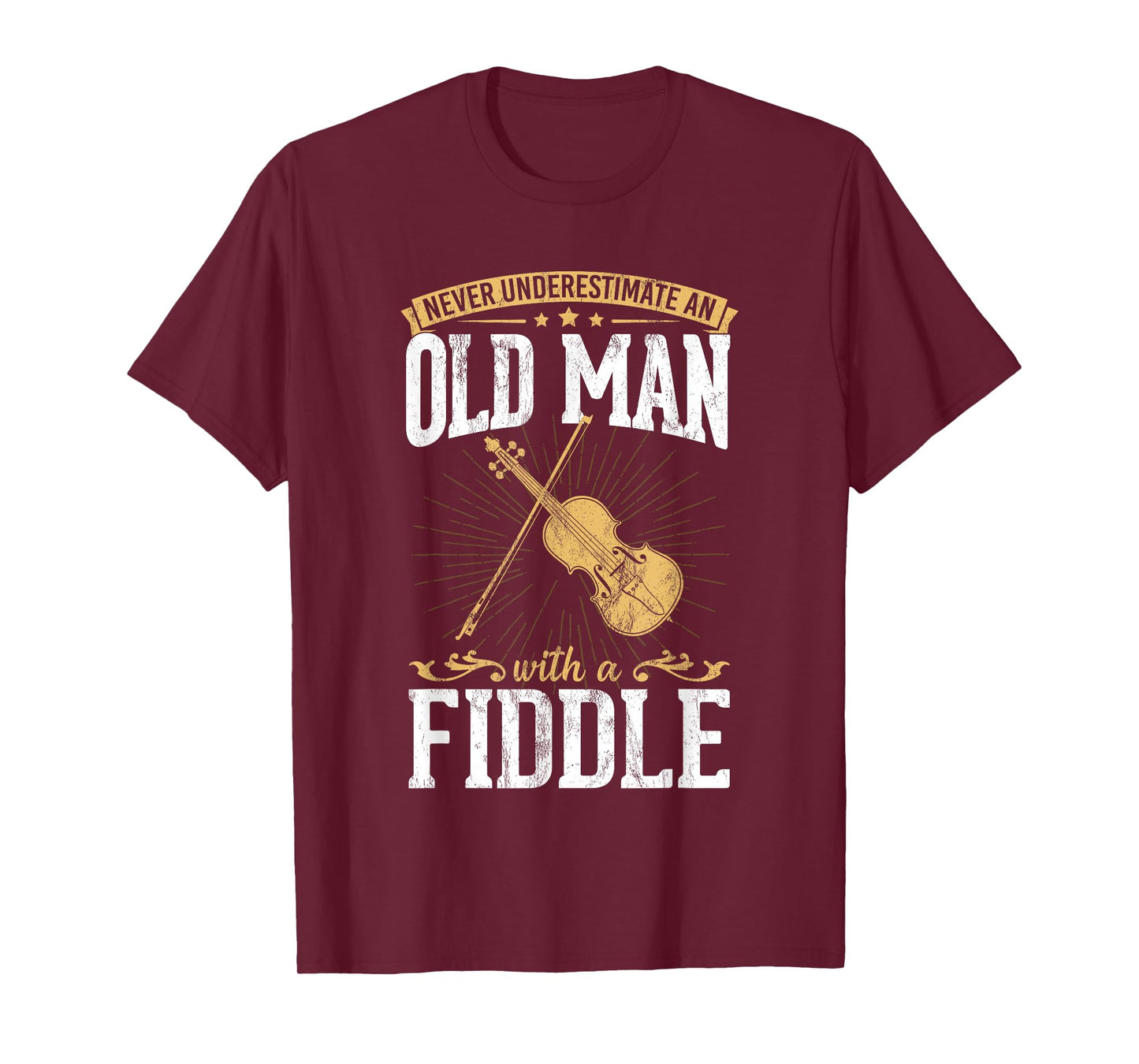 Never underestimate an old man with a violin design T-Shirt