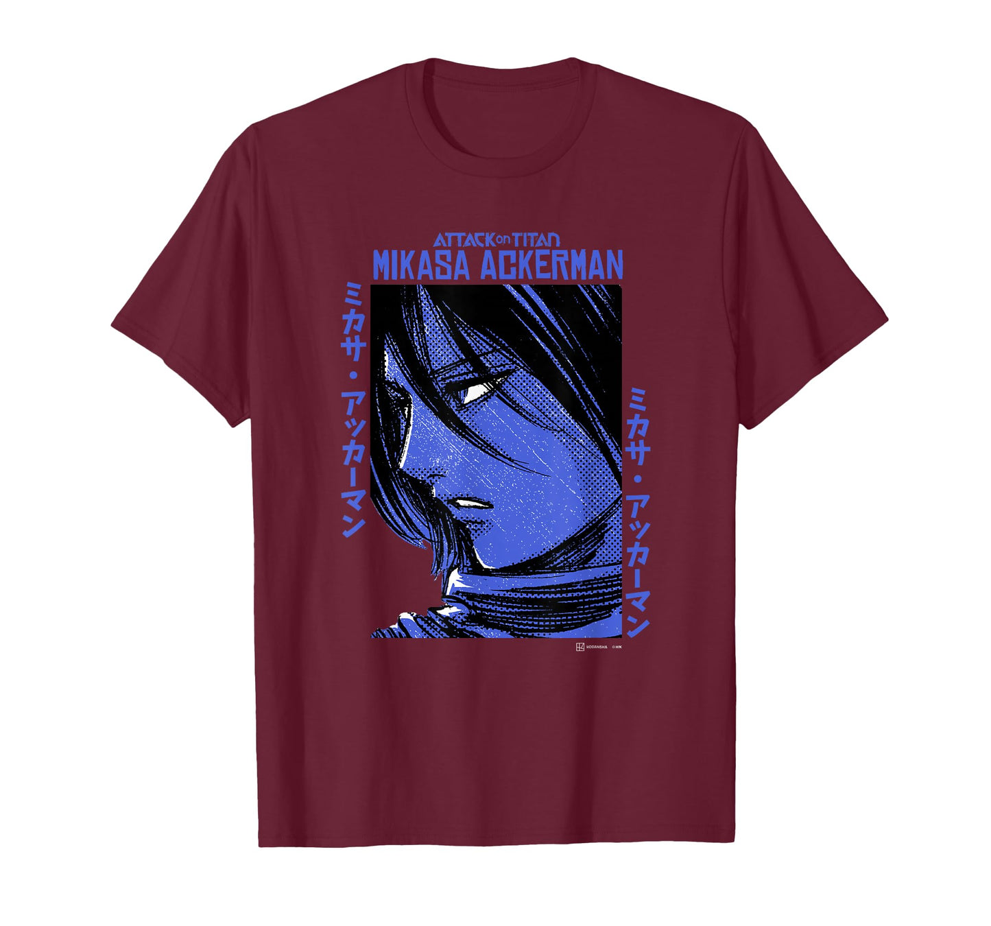 Attack on Titan Mikasa Ackerman Japanese Manga Face Portrait T-Shirt