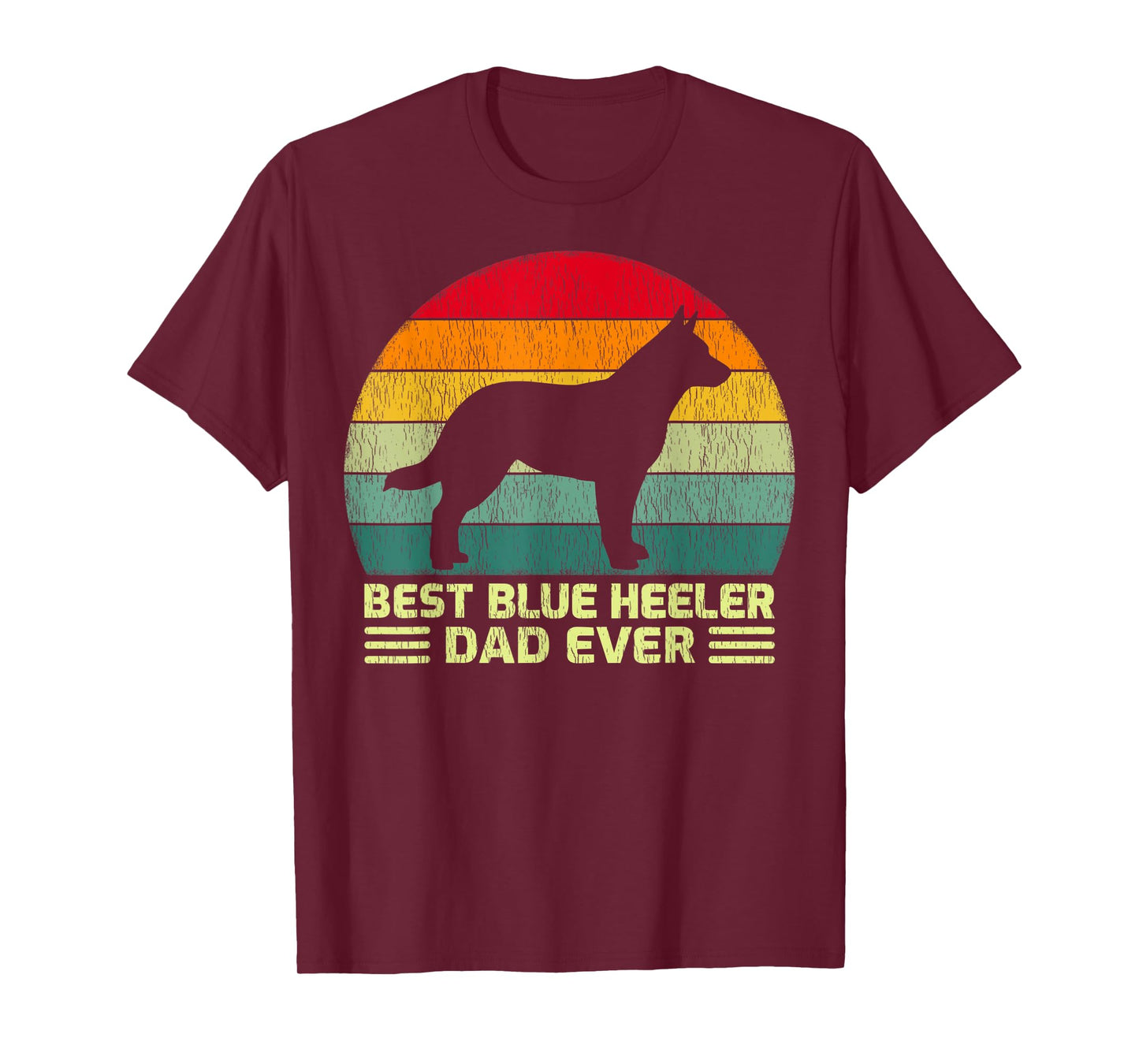 Mens Funny Vintage Best Blue Heeler Dad Ever Father's Day T-Shirt
