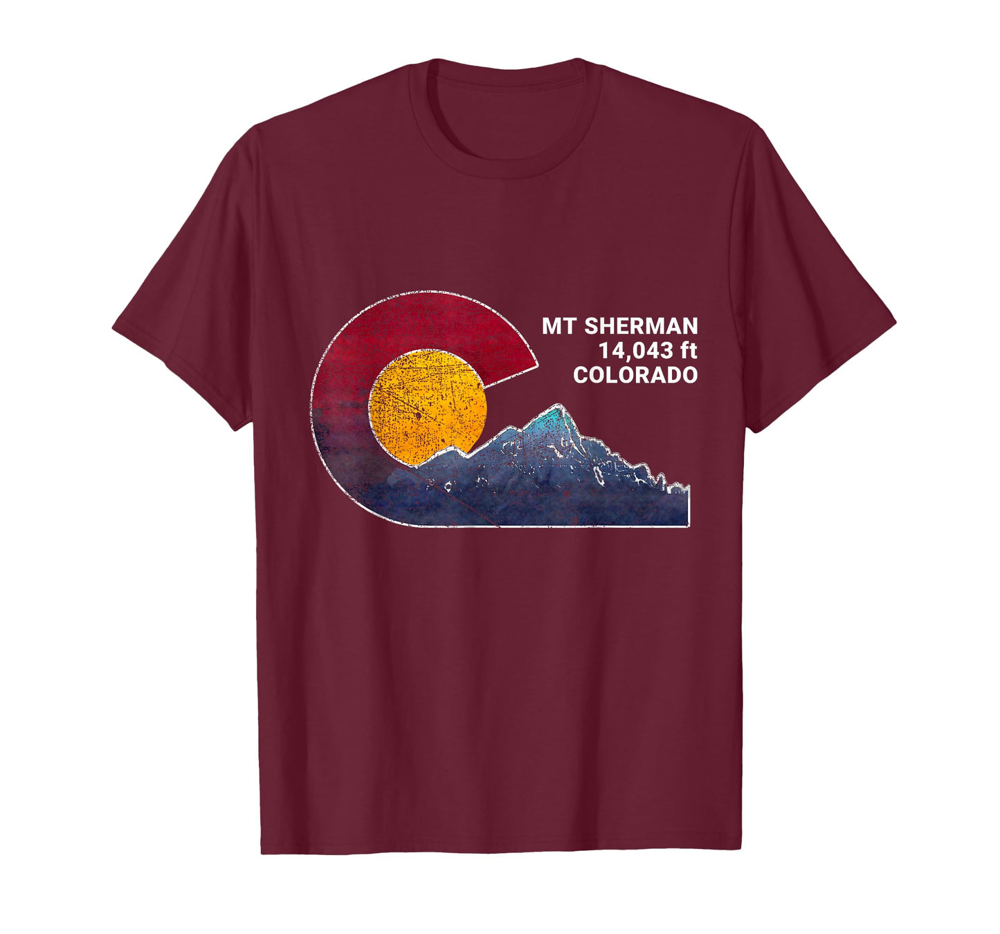 Mount Sherman Colorado Flag Inspired T-Shirt