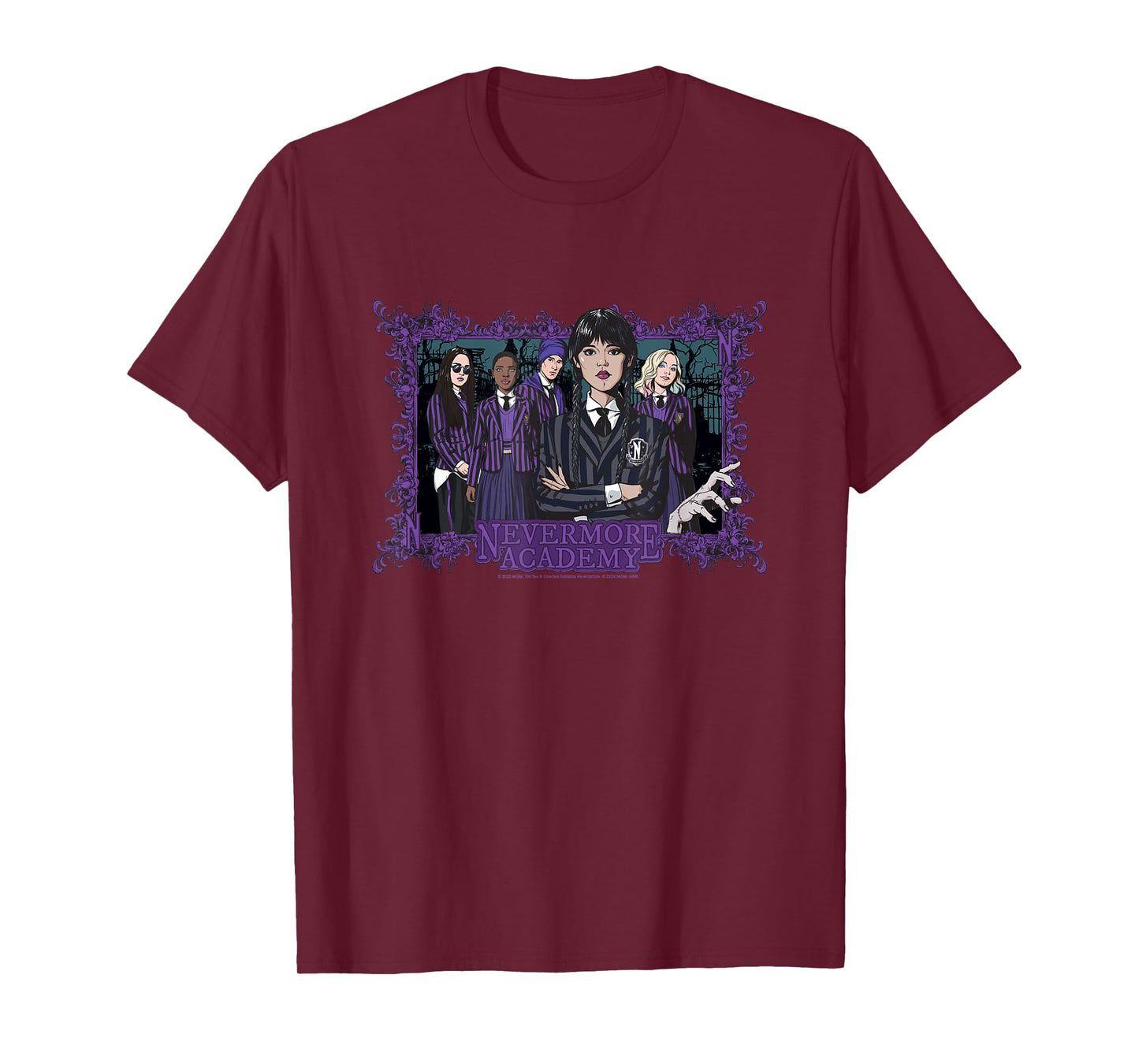 Wednesday Nevermore Academy Students Group Shot T-Shirt