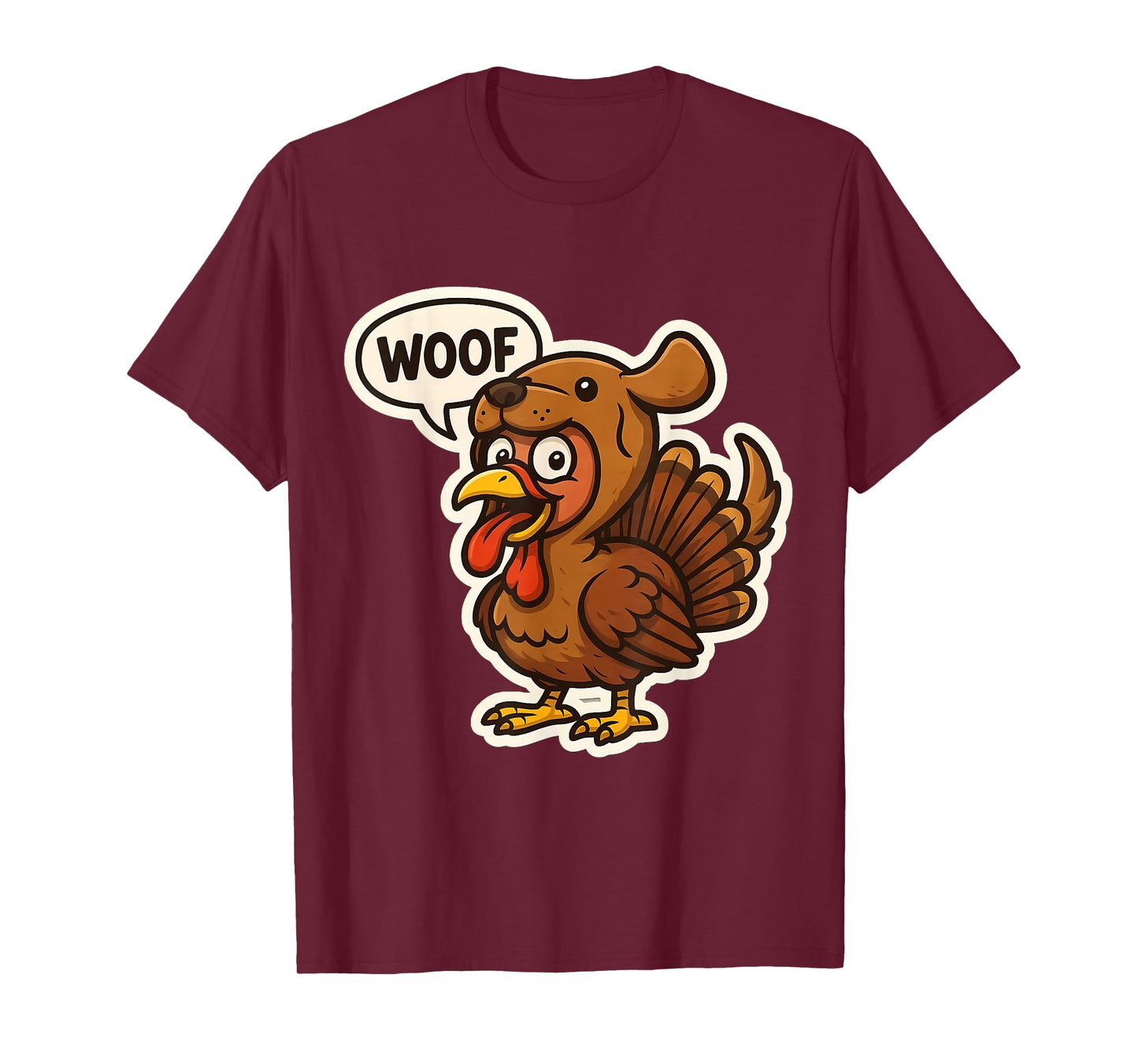 Turkey Dressed As Dog Costume Woof Funny Thanksgiving Owner T-Shirt