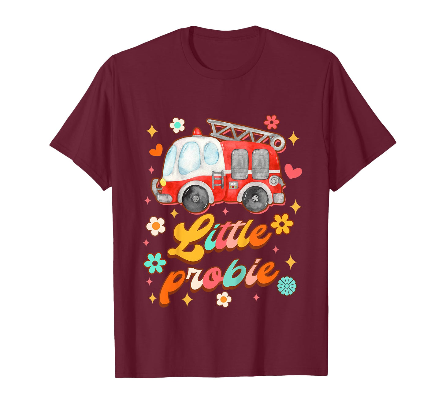 Kids Future Firefighter Baby Fireman Fire Truck Little Probie T-Shirt