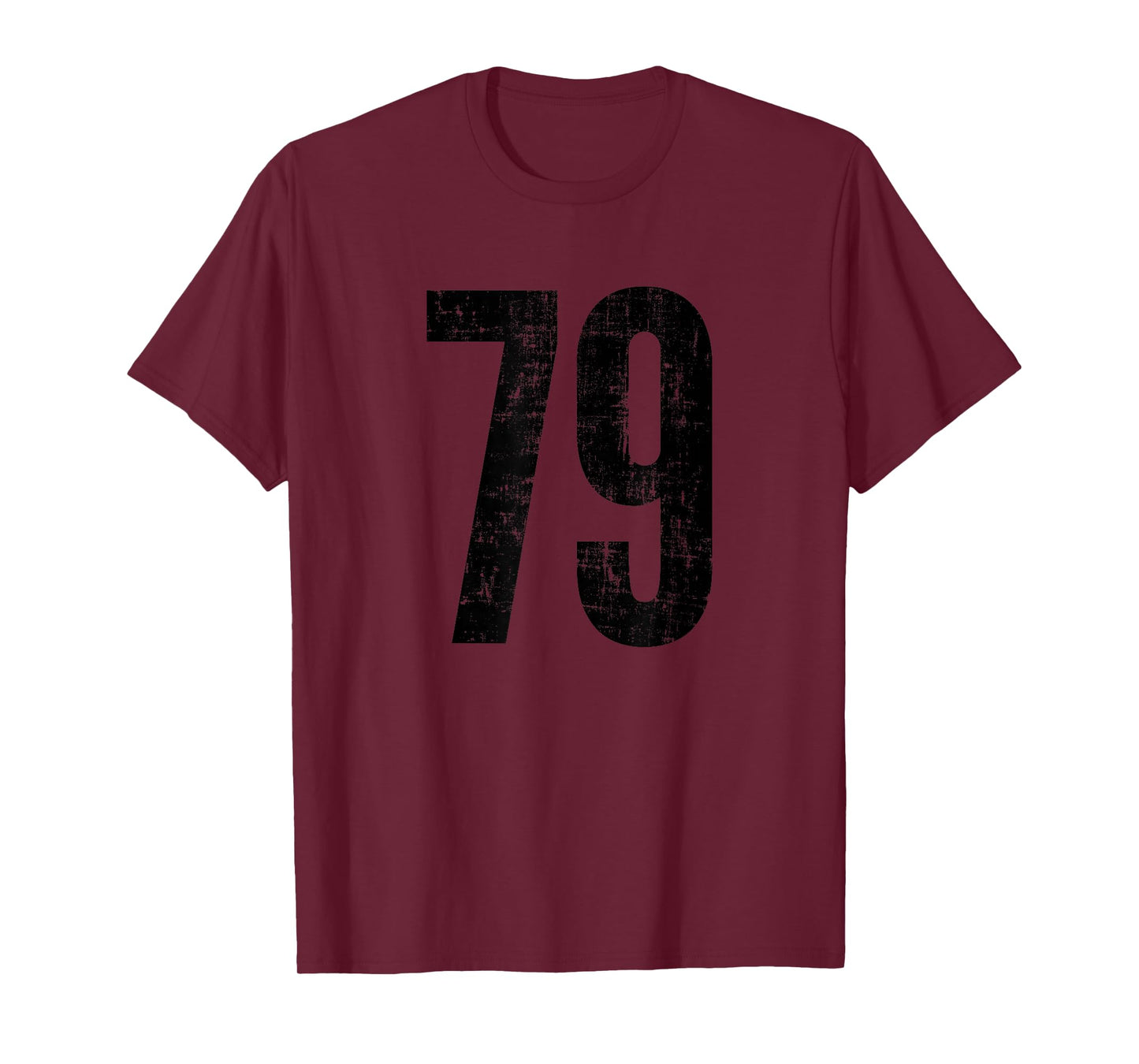 Number 79 Distressed Vintage Sport Team Practice Training T-Shirt
