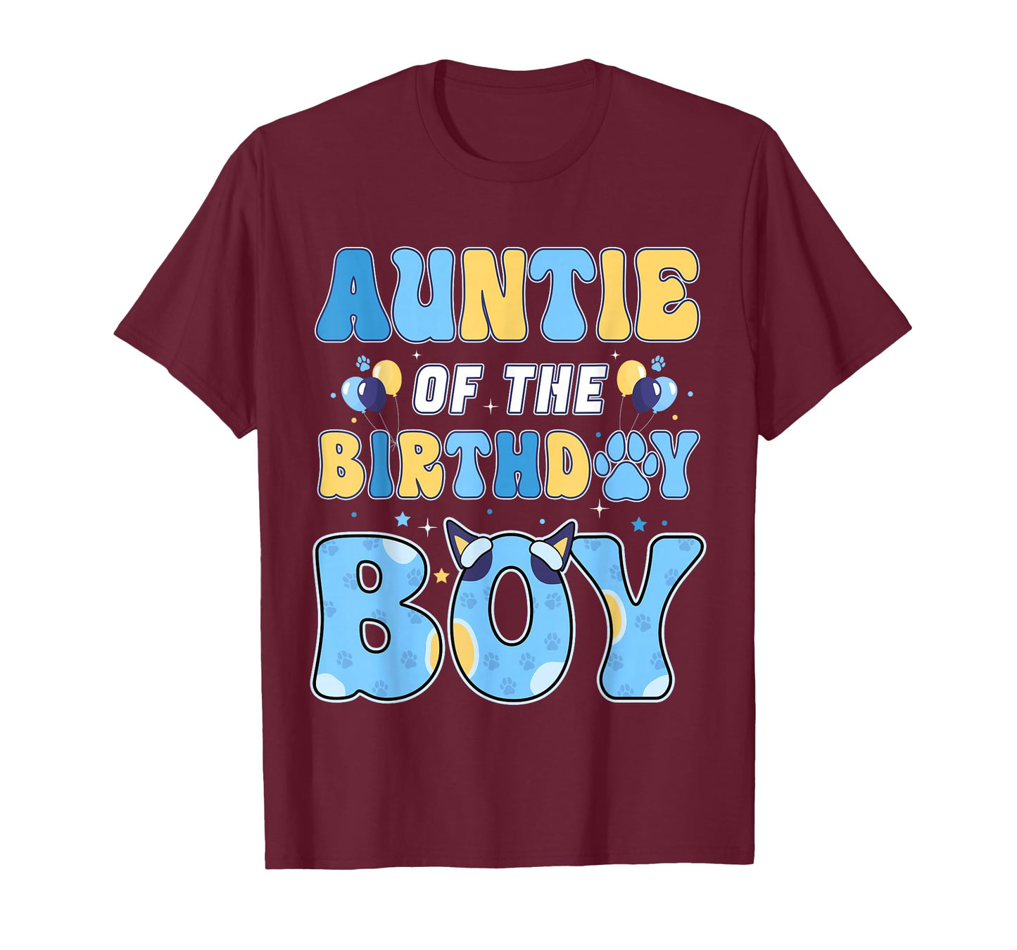 Auntie of The Birthday Boy Family Blue Dog Birthday Party T-Shirt