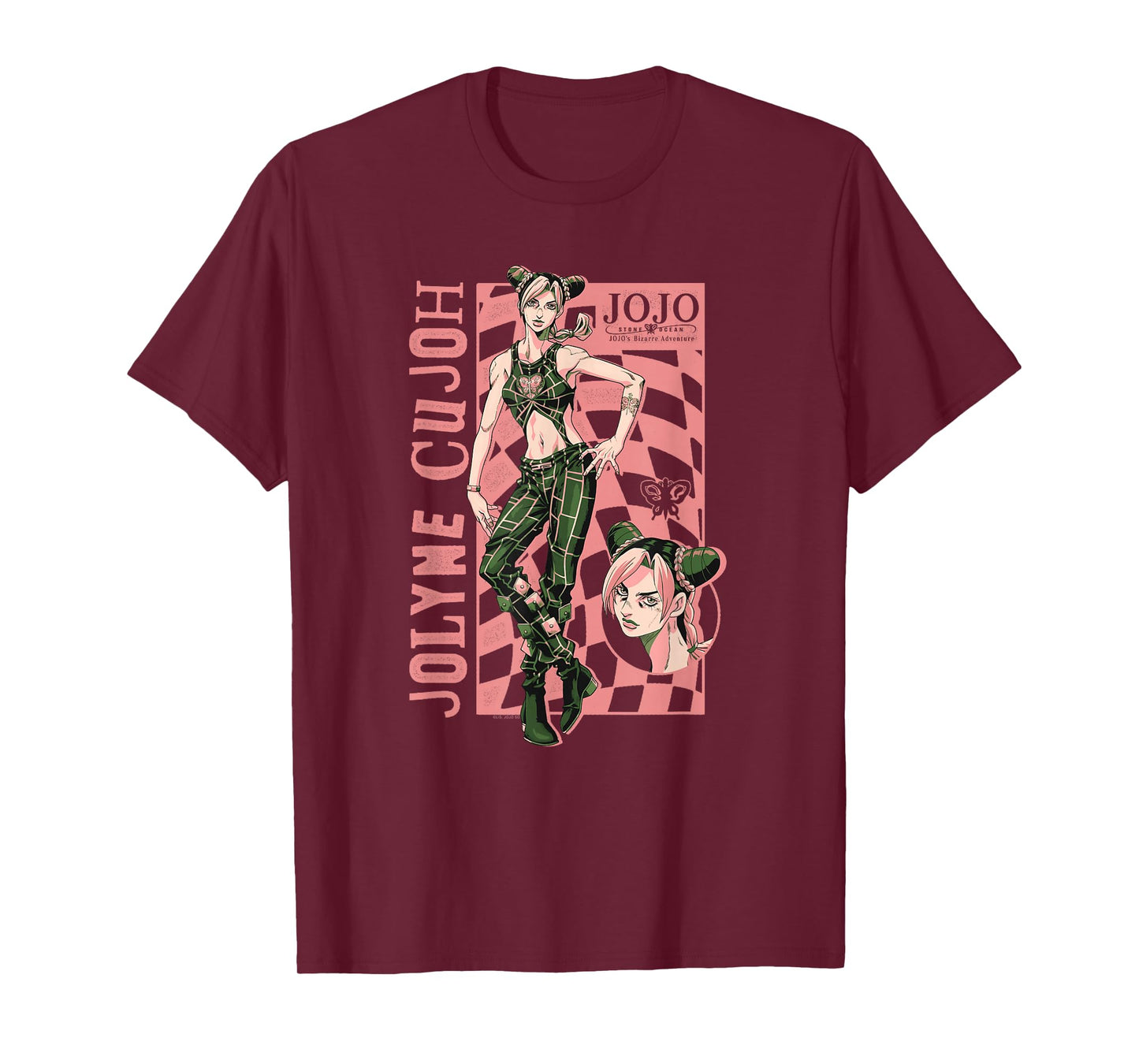 JoJo's Bizarre Adventure Jolyne Cujoh Checkerboard Anime T-Shirt