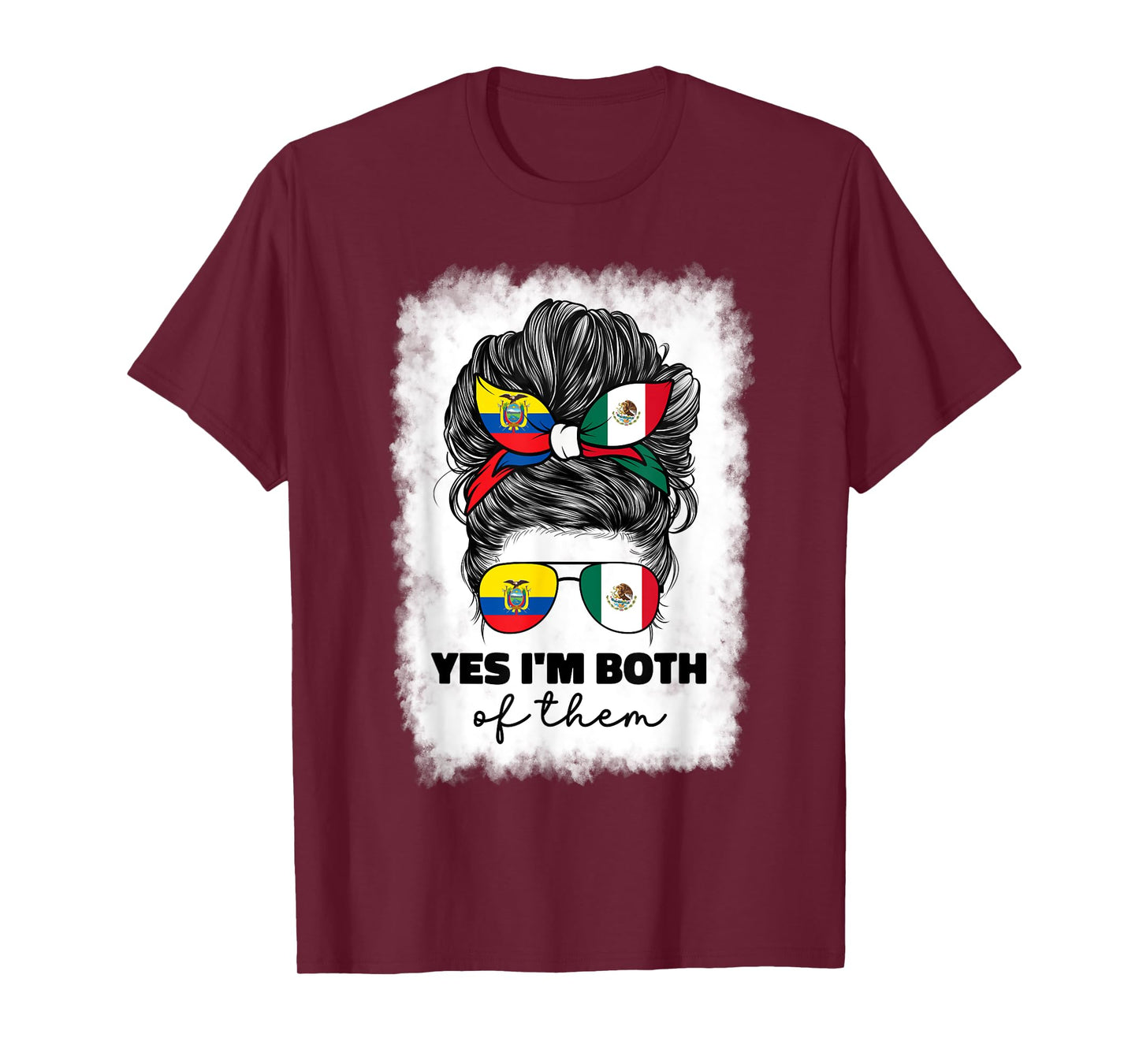 Half Mexican And Ecuadorian Mexico Ecuador Flag Girl Women T-Shirt