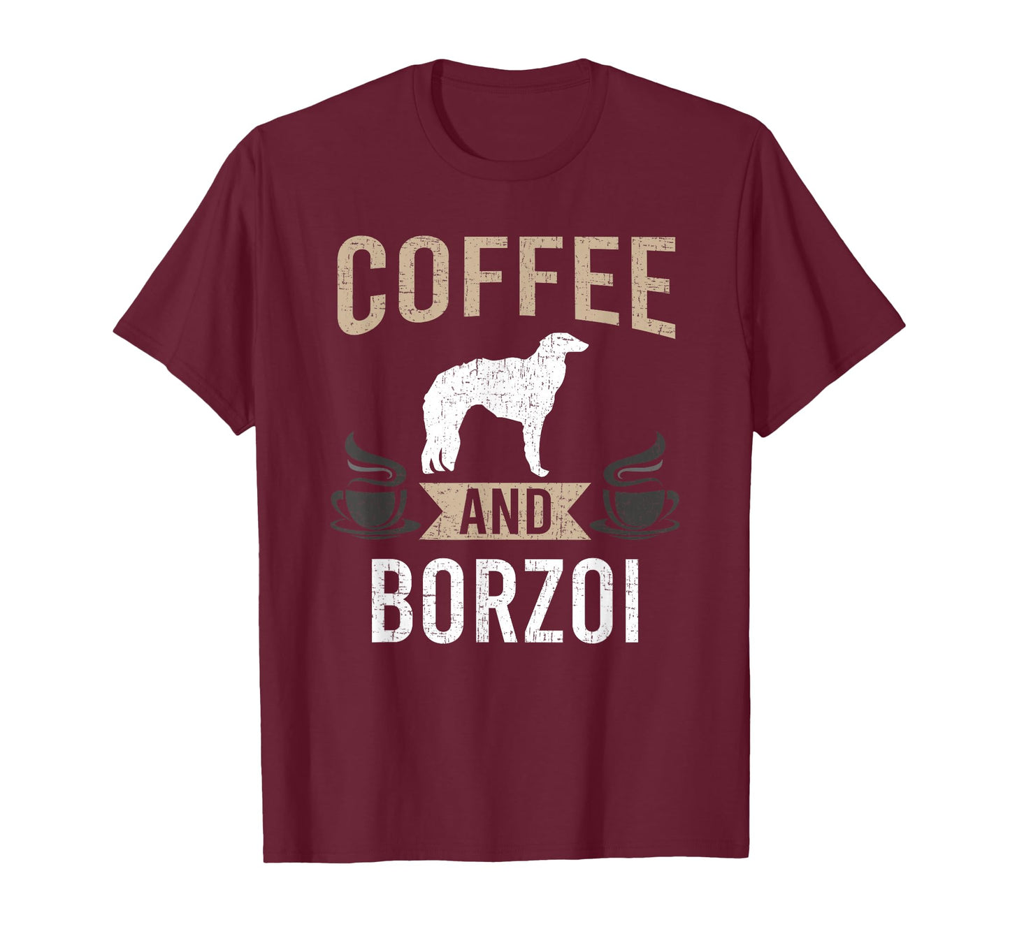 Coffee and Borzoi Dog Lover T-Shirt