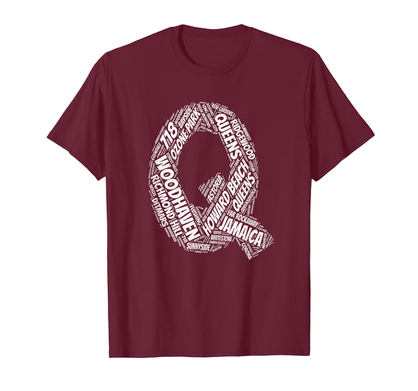Queens New York City ny T-shirt areas on map T-Shirt