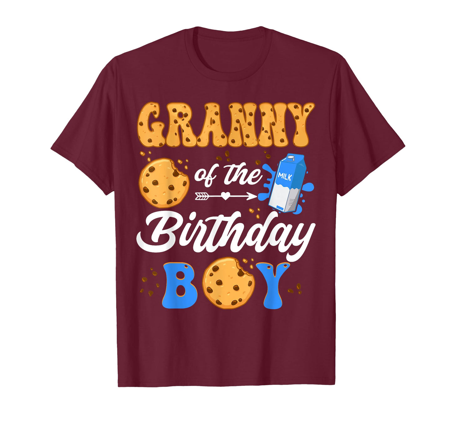 Granny Of The Birthday Boy Milk And Cookies 1St Birthday T-Shirt