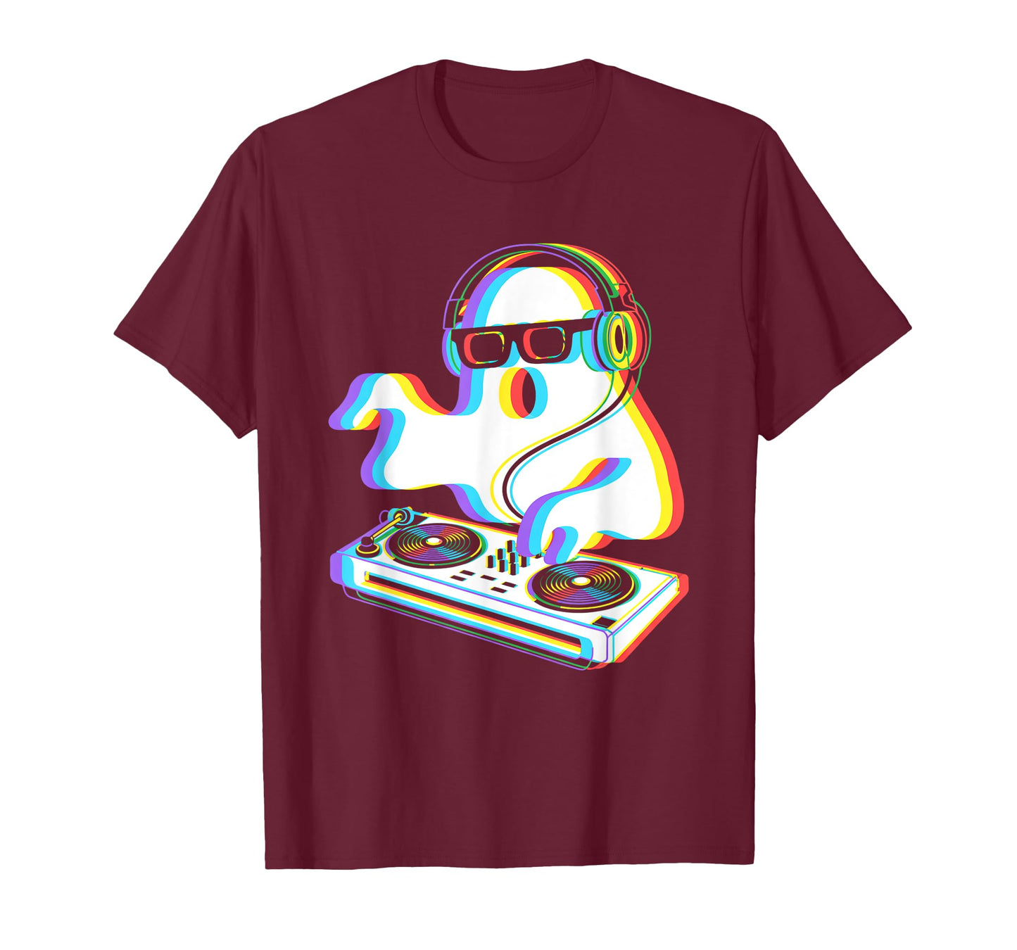 House Music ghost dj Optical Illusion EDM halloween Rave DJ T-Shirt