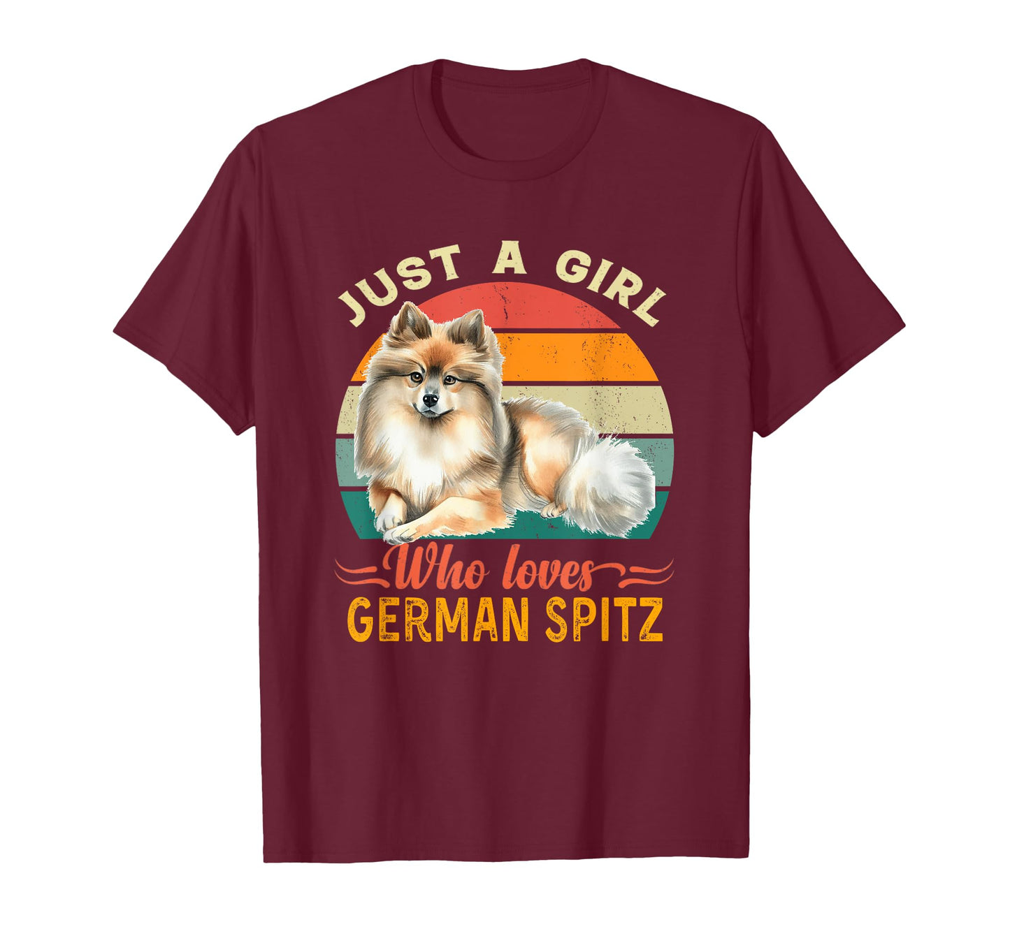 Just A Girl Who Loves German Spitz Retro Funny Dogs Lover T-Shirt