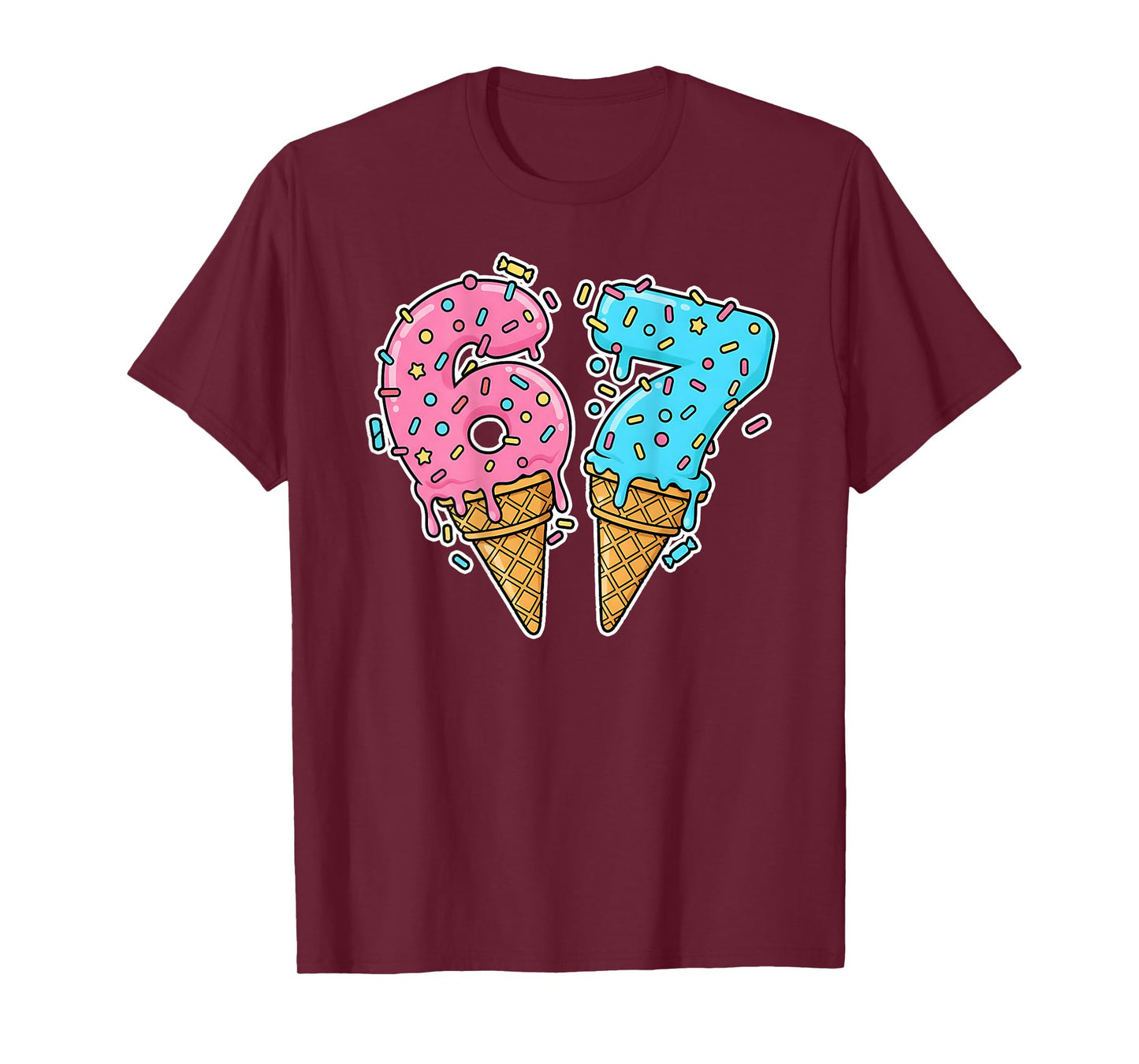 Number 67 Shirt Meme Women Kids Cute for Teen Girls Back T-Shirt