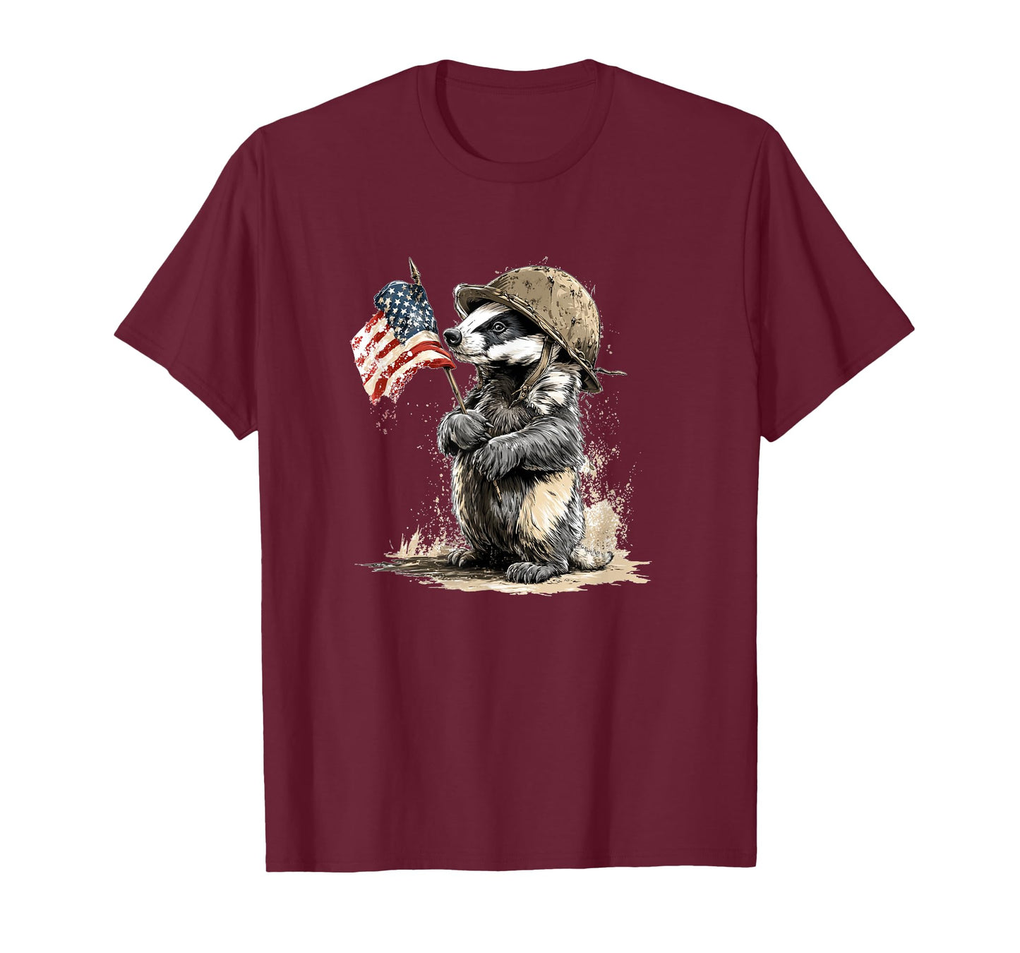 Fighting Badger Costume in Military Style for Man and Woman T-Shirt