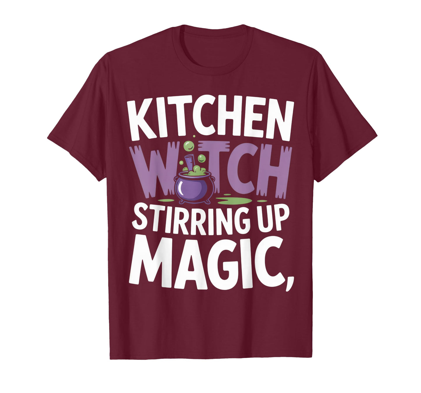 Kitchen Witch Stirring Up Magic for Home Cooks Halloween T-Shirt