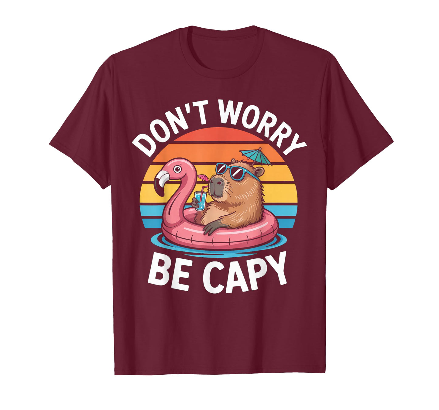 Funny Don't Worry Be Capy Kids Youth Womens Girl Capybara T-Shirt