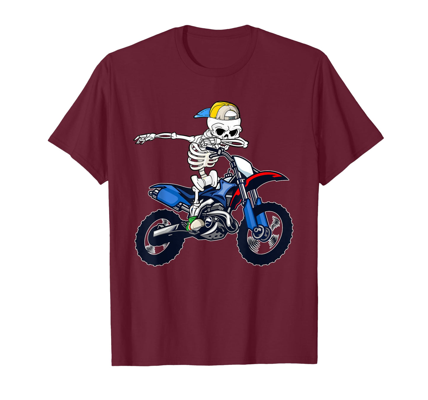 Sport Motocross Skeleton Men Boys Kids Halloween Costume T-Shirt