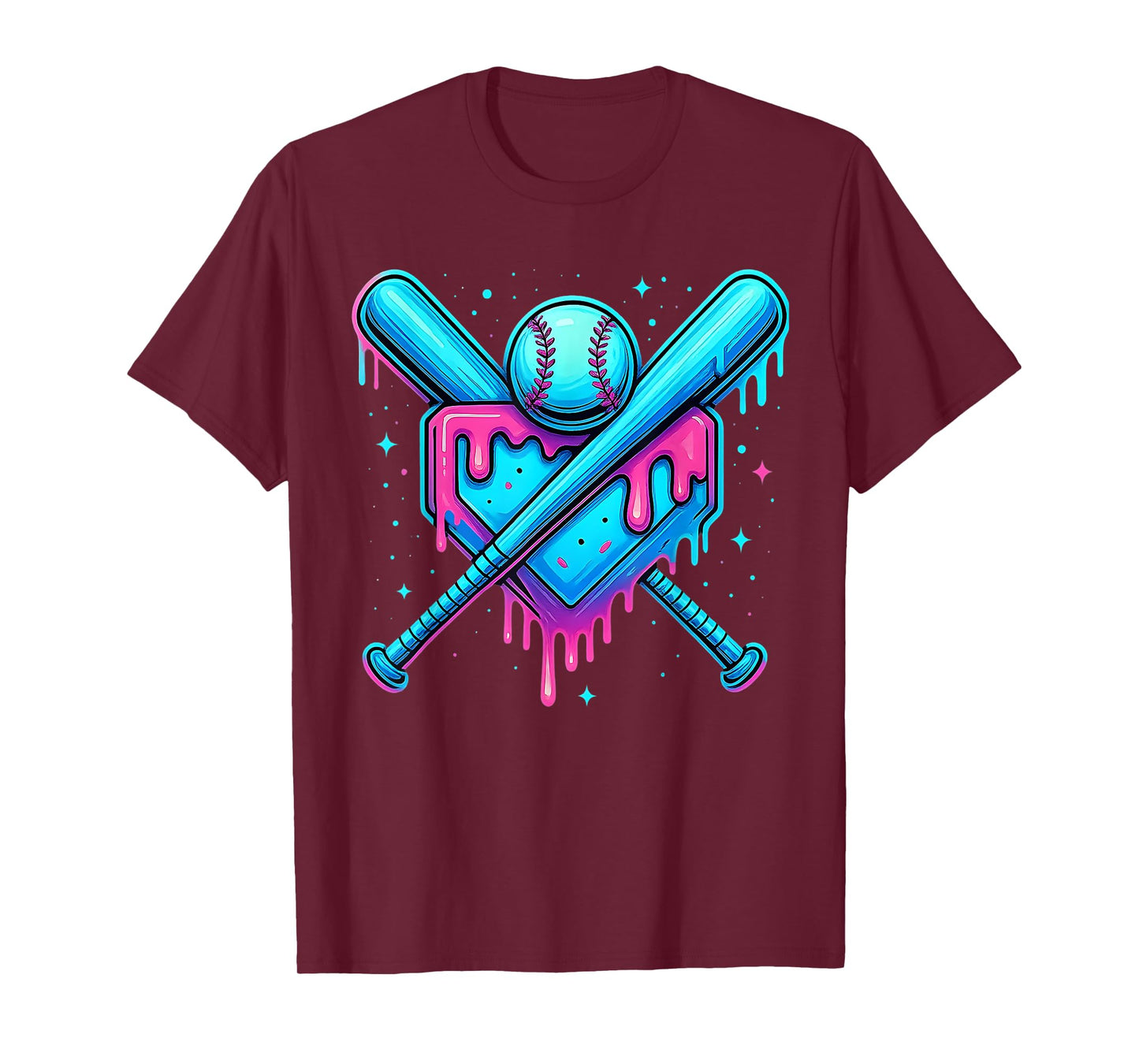 Baseball Home Plate Dripping Ice Cream Drip Youth Boys T-Shirt