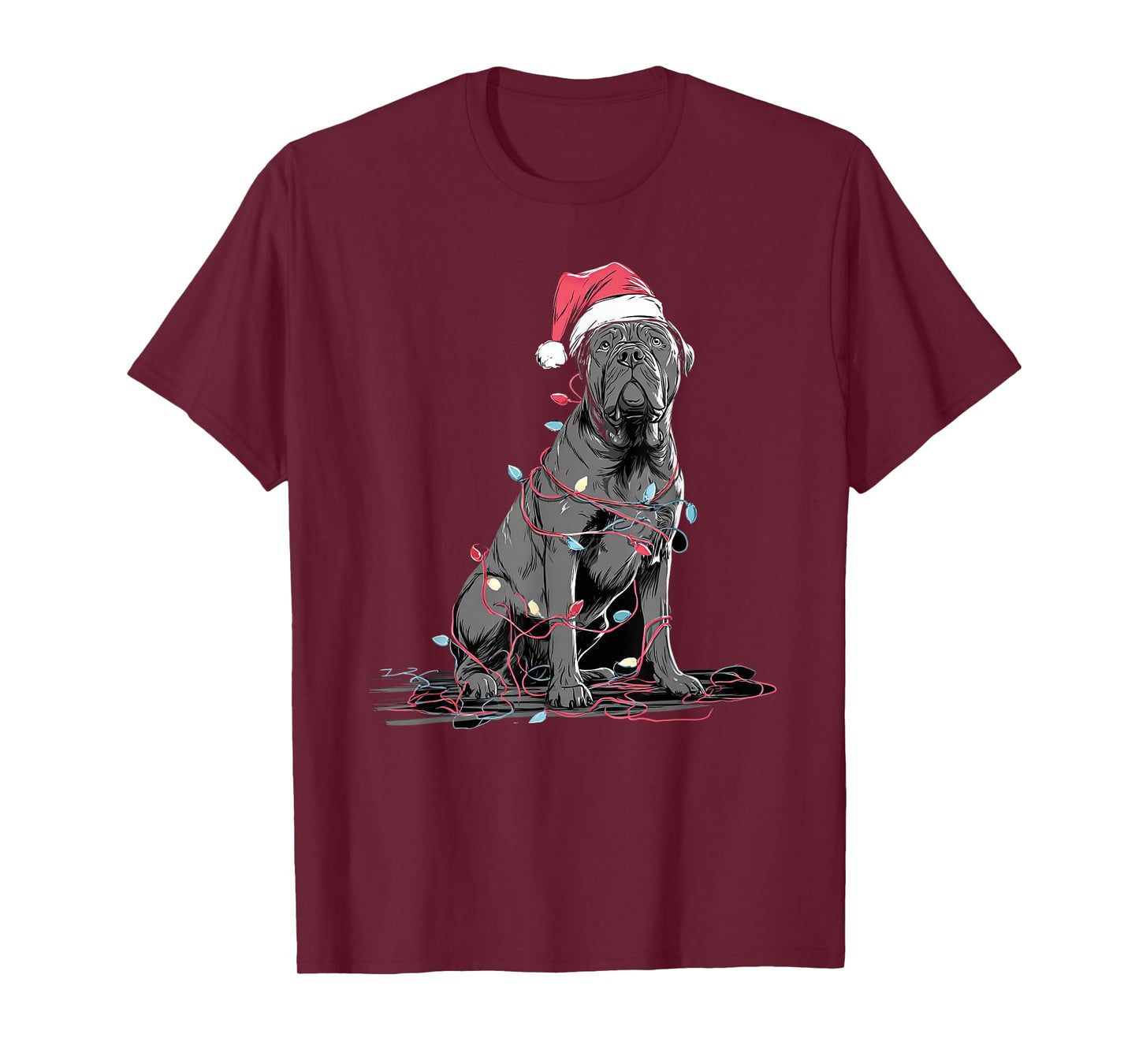 Funny Cane Corso Christmas Graphics Dog Lights Lover T-Shirt