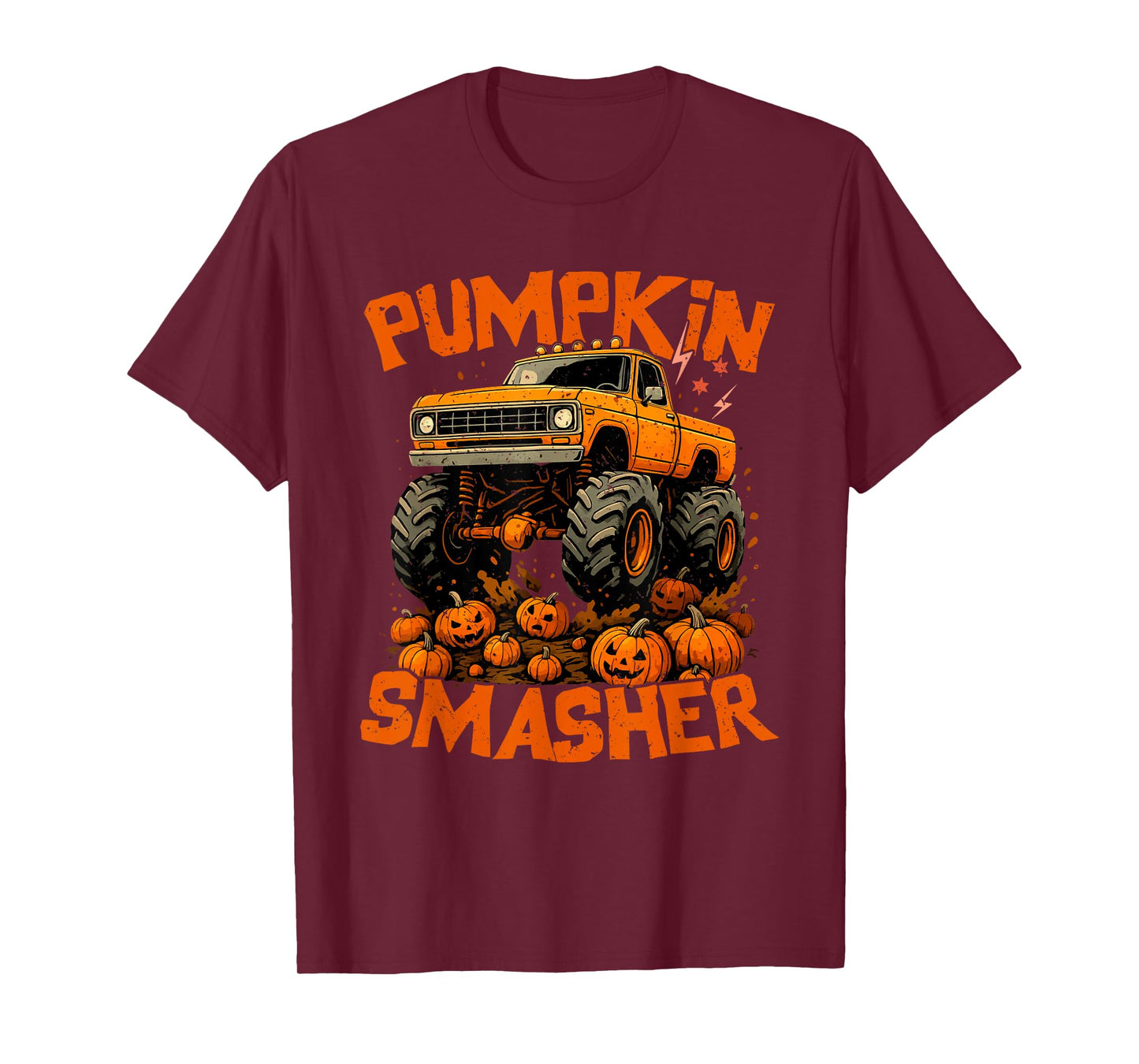 Pumpkin Smasher Funny Halloween Monster Truck T-Shirt