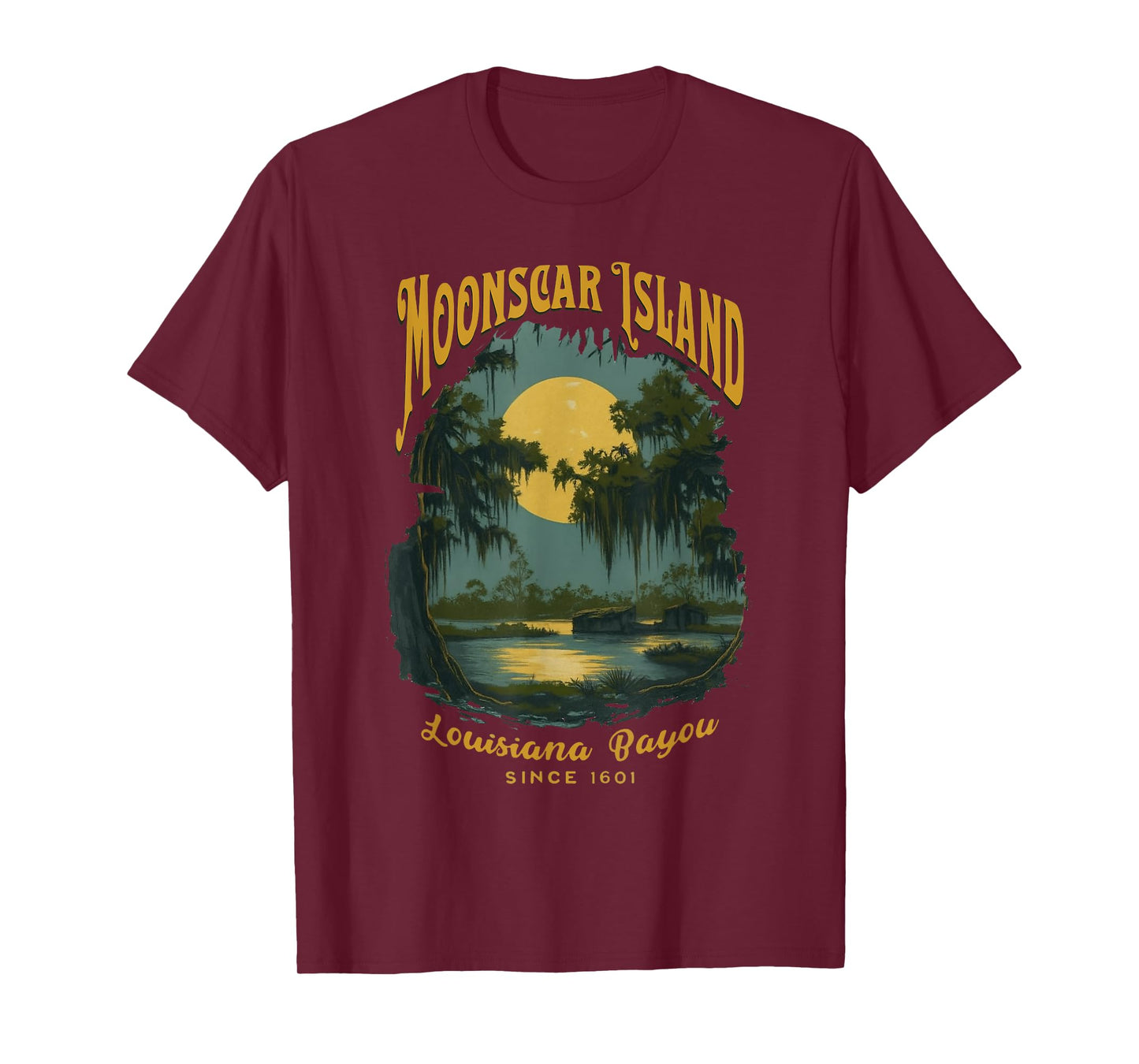 Moonscar Island Mysterious Bayou Swamp Full Moon T-Shirt