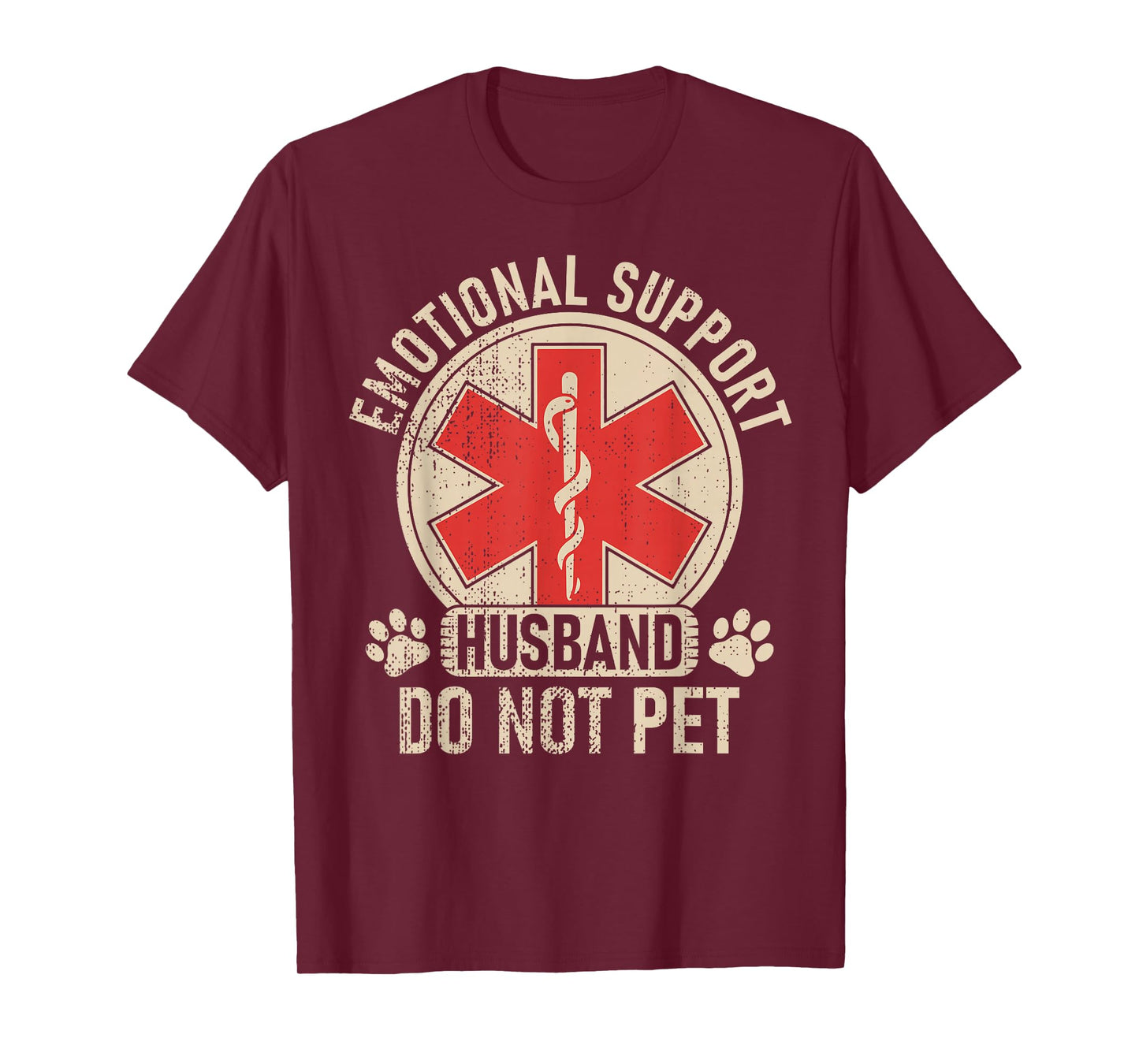 Emotional Support Husband Funny Marriage Tee for Relaxed T-Shirt