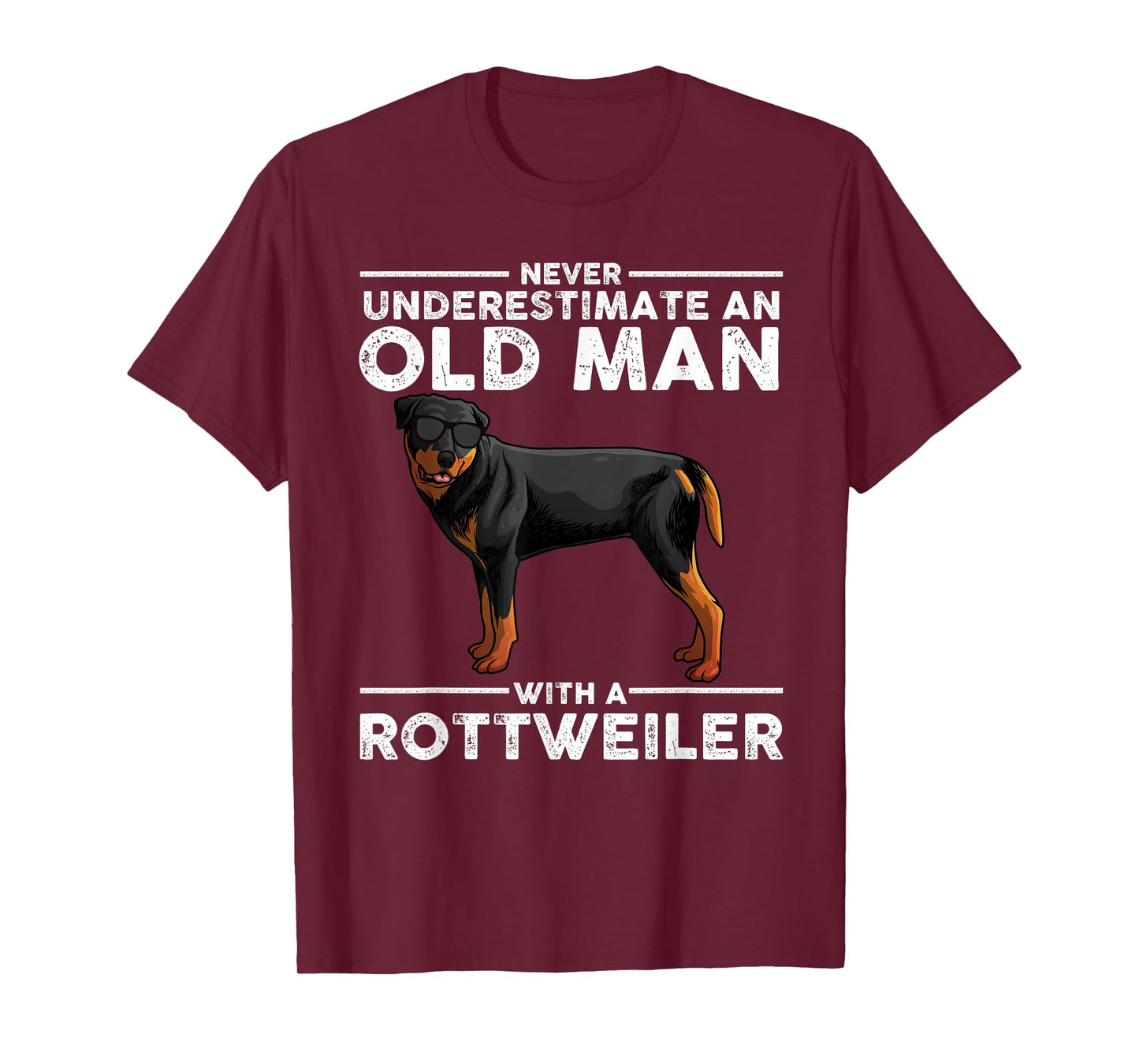 Funny Rottweiler Designs for Men Dad Grandpa Rottie Lovers T-Shirt Small