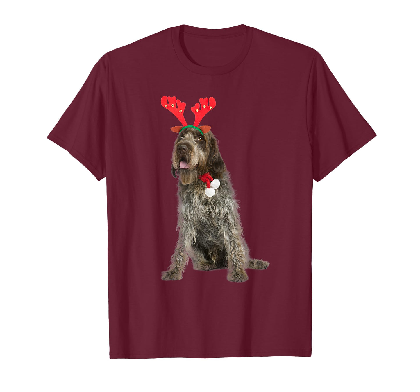 Wirehaired Pointing Griffon Reindeer Christmas Dog Men Women Kids T-Shirt