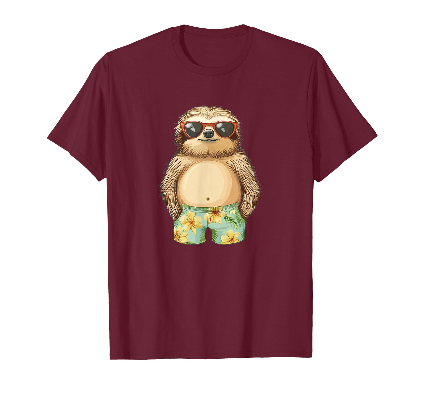 Sloth in Swimsuit Costume for Shorts and Sloths Lovers T-Shirt