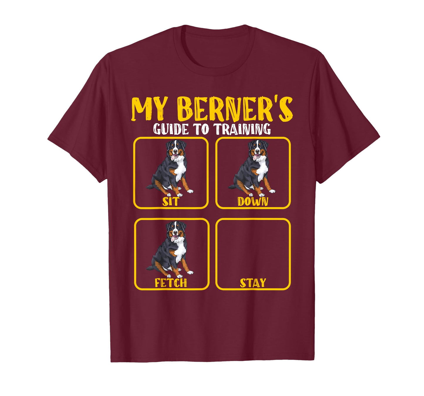 Funny Bernese mountain dog berner training guide moms dads Men Women Kids T-Shirt