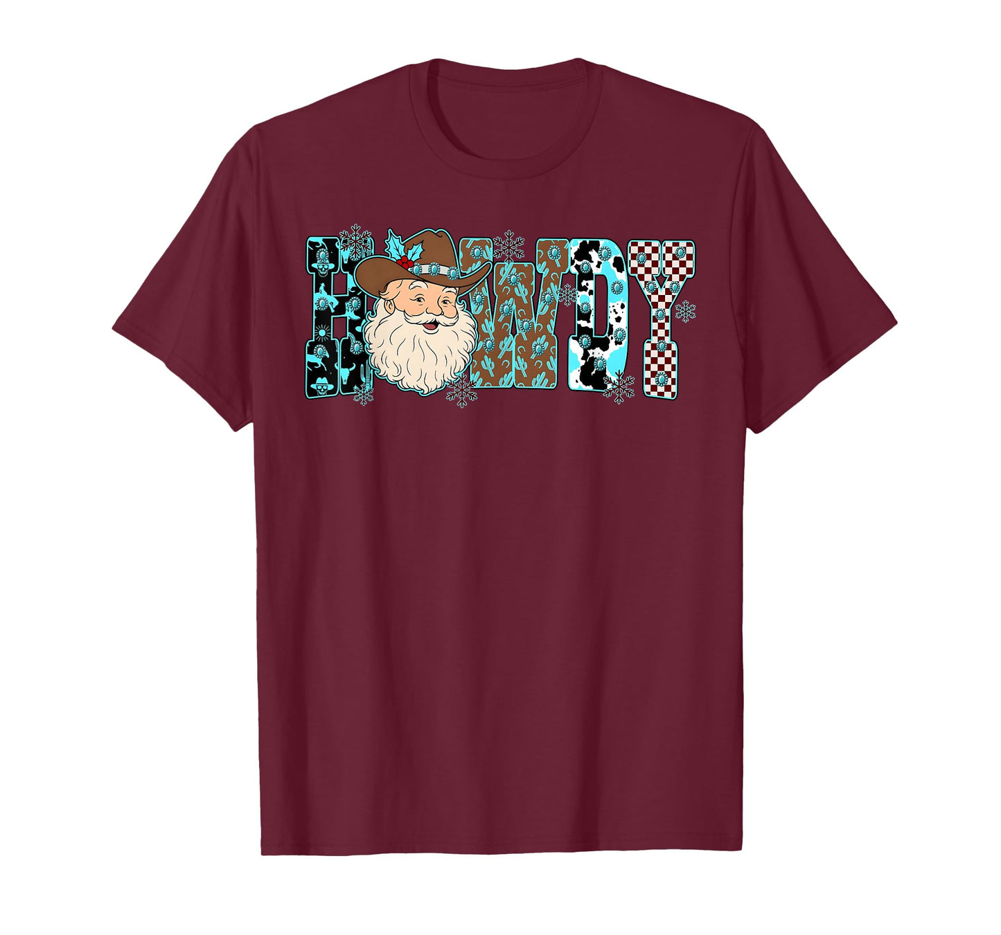 Howdy Christmas Santa Cowboy Cowgirl Western Xmas Rodeo T-Shirt