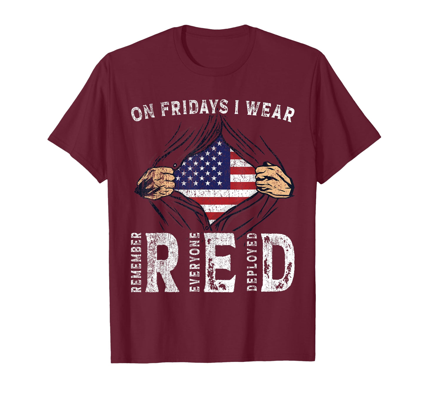 On Fridays I Wear Red USA Support American Troops T-Shirt