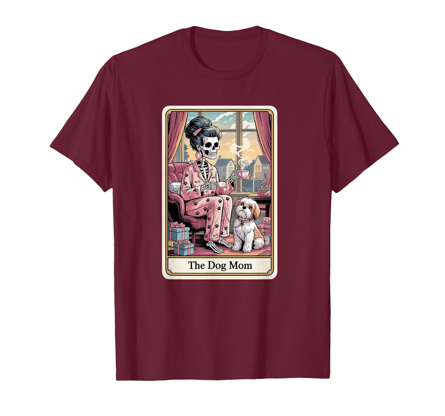 The Dog Mom Skeleton Tarot Card Funny Pet Lover T-Shirt