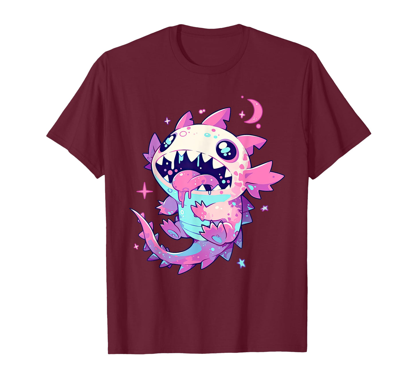 Kawaii Pastel Goth Creepy Cute Pink Zombie Axolotl T-Shirt