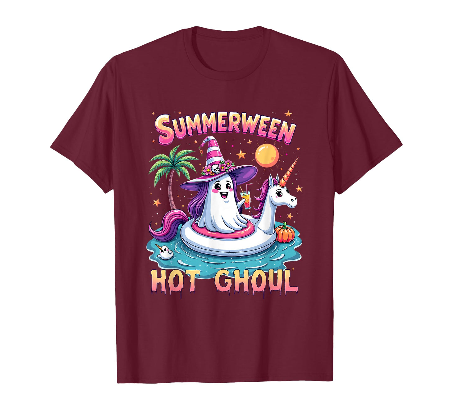 Vacation Halloween Party Group Funny Summerween Witch Vibes T-Shirt
