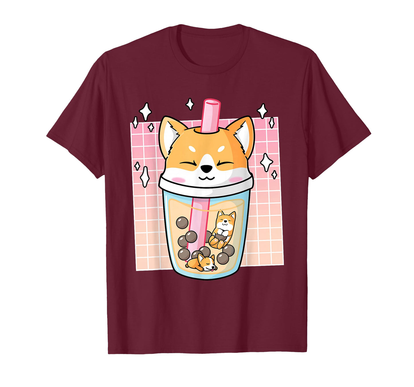 Kawaii Shiba Inu Dog Bubble Tea Boba Japan Corgi T-Shirt