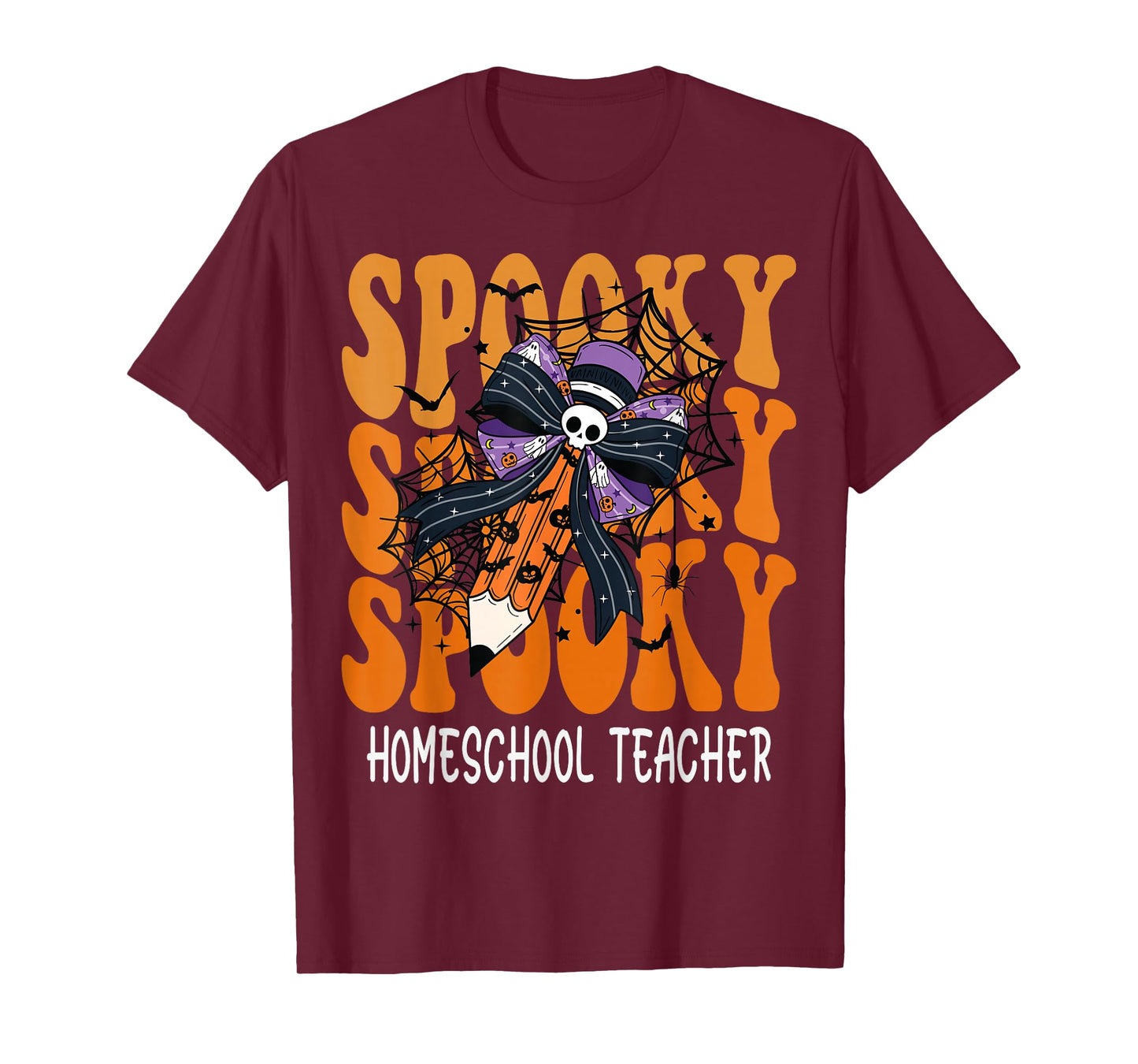 Spooky Homeschool Teacher Halloween School T-Shirt