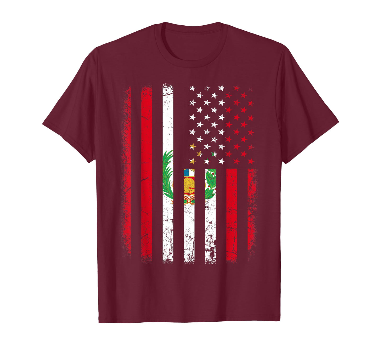 Peruvian American Flag Peruvian Roots Peru America T-Shirt
