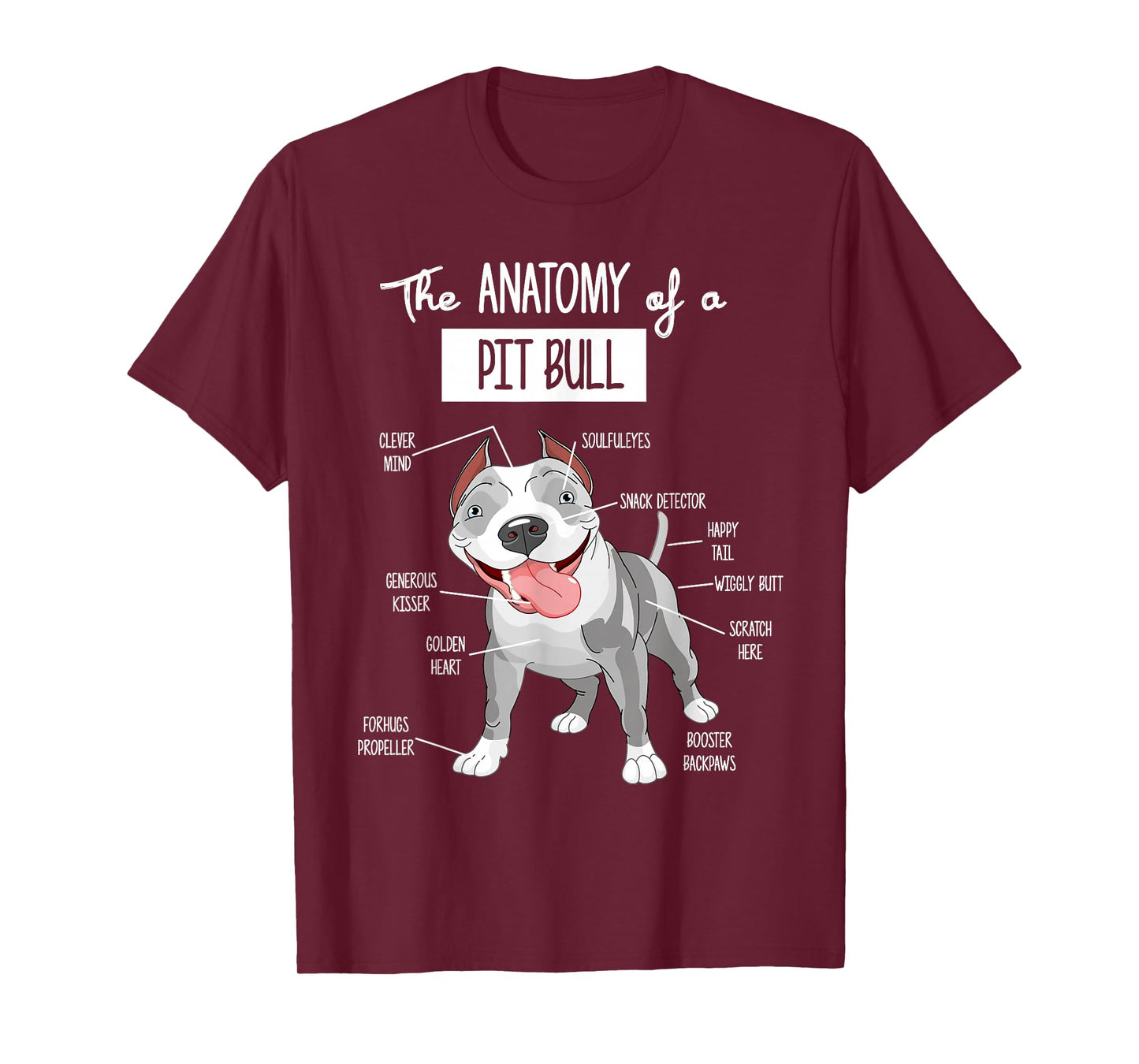 Anatomy Of A Pitbull T-shirt Dog Lover Tee T-Shirt