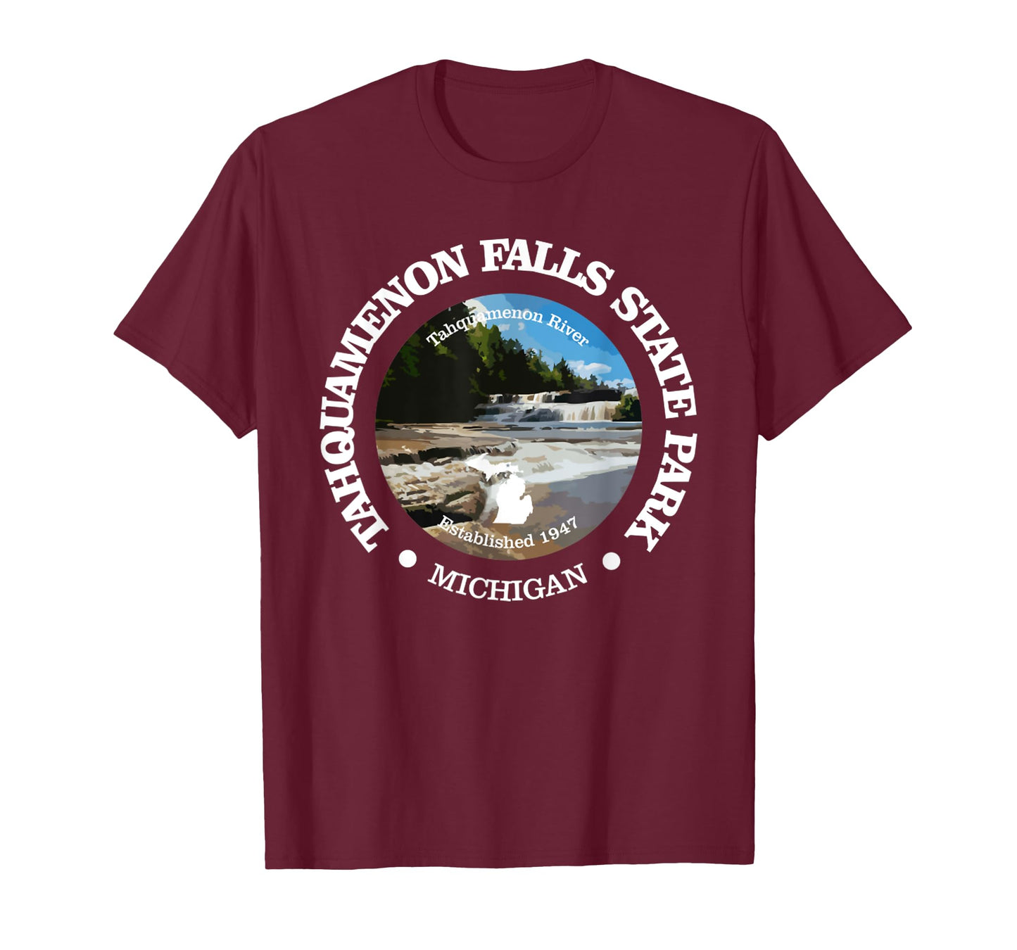 Tahquamenon Falls State Park Funny Michigan 1947 River T-Shirt