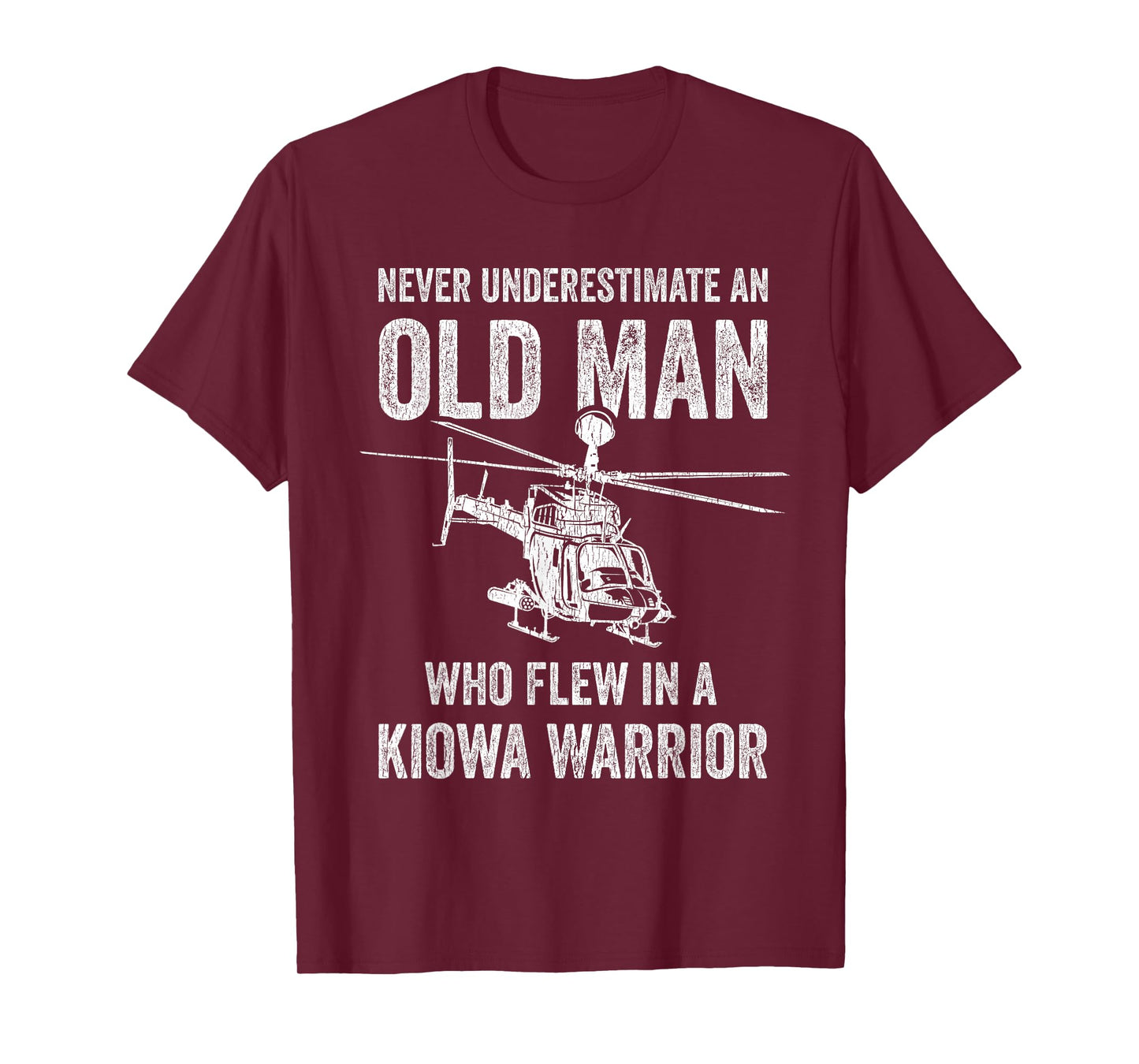 Old Man Who Flew In A Kiowa Warrior OH-58D Kiowa Helicopter T-Shirt