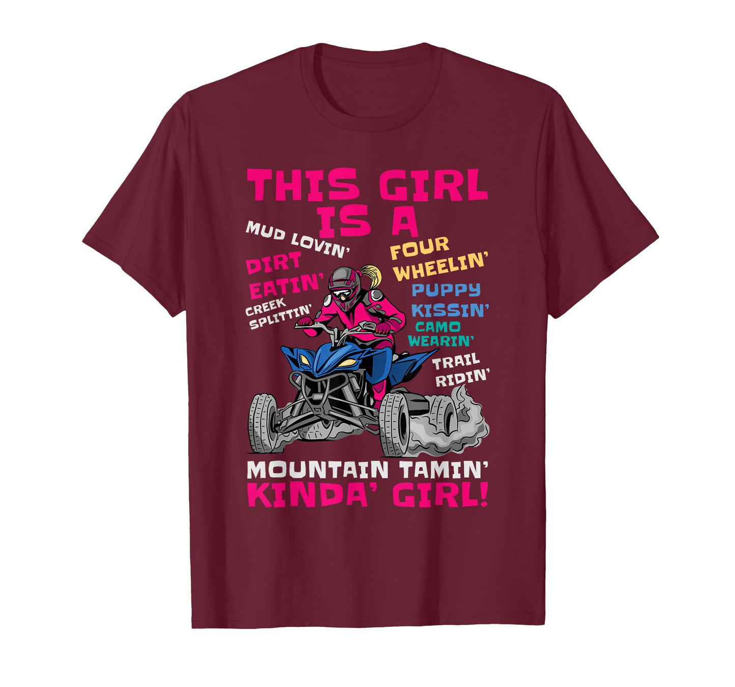 Funny ATV Quad Bike Riding Girl All-Terrain Four Wheeler T-Shirt