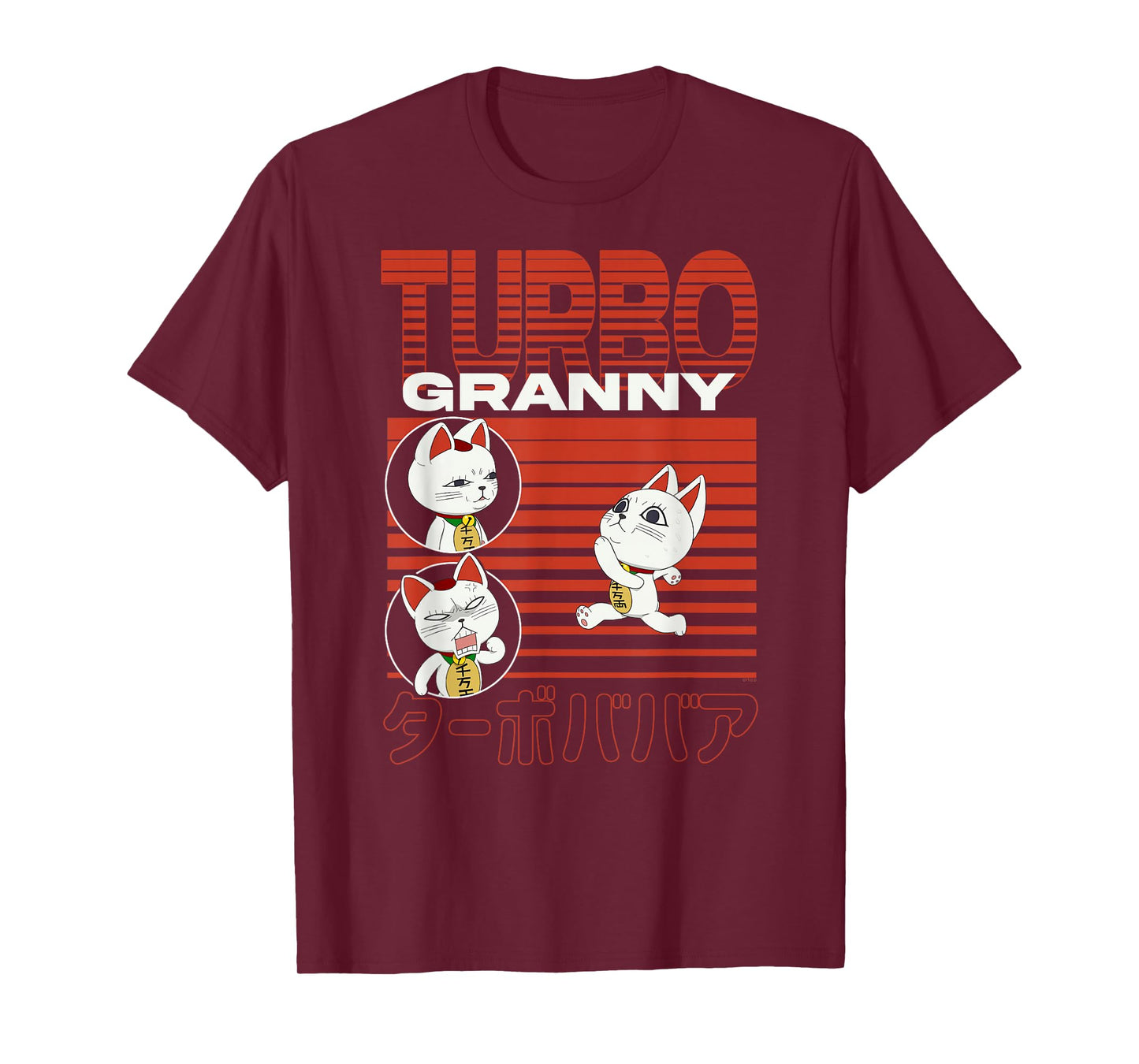 Dan Da Dan Running Turbo Granny Cat Collage Anime T-Shirt
