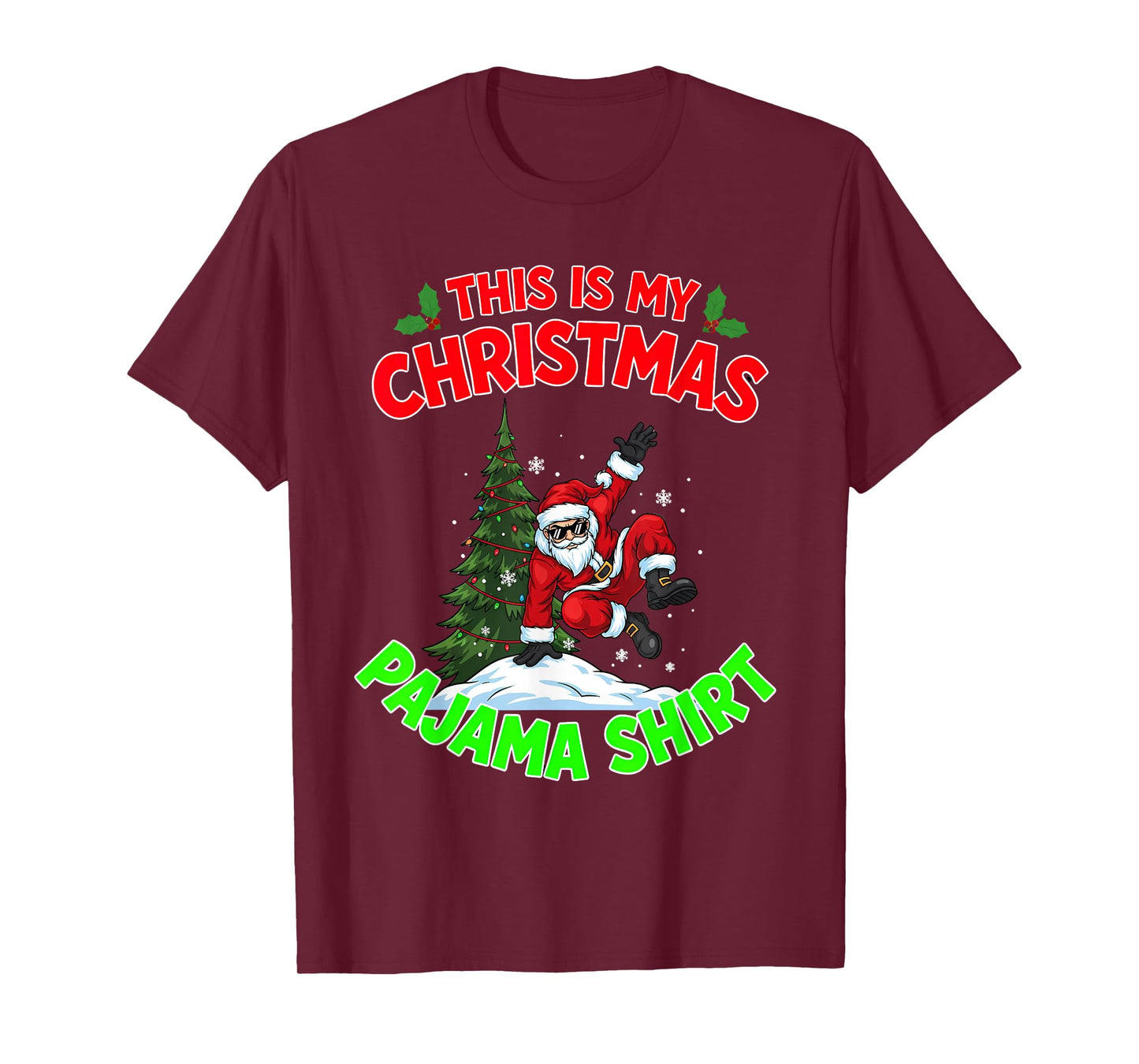 This is My Christmas Pajama Santa Claus Playing Parkour T-Shirt