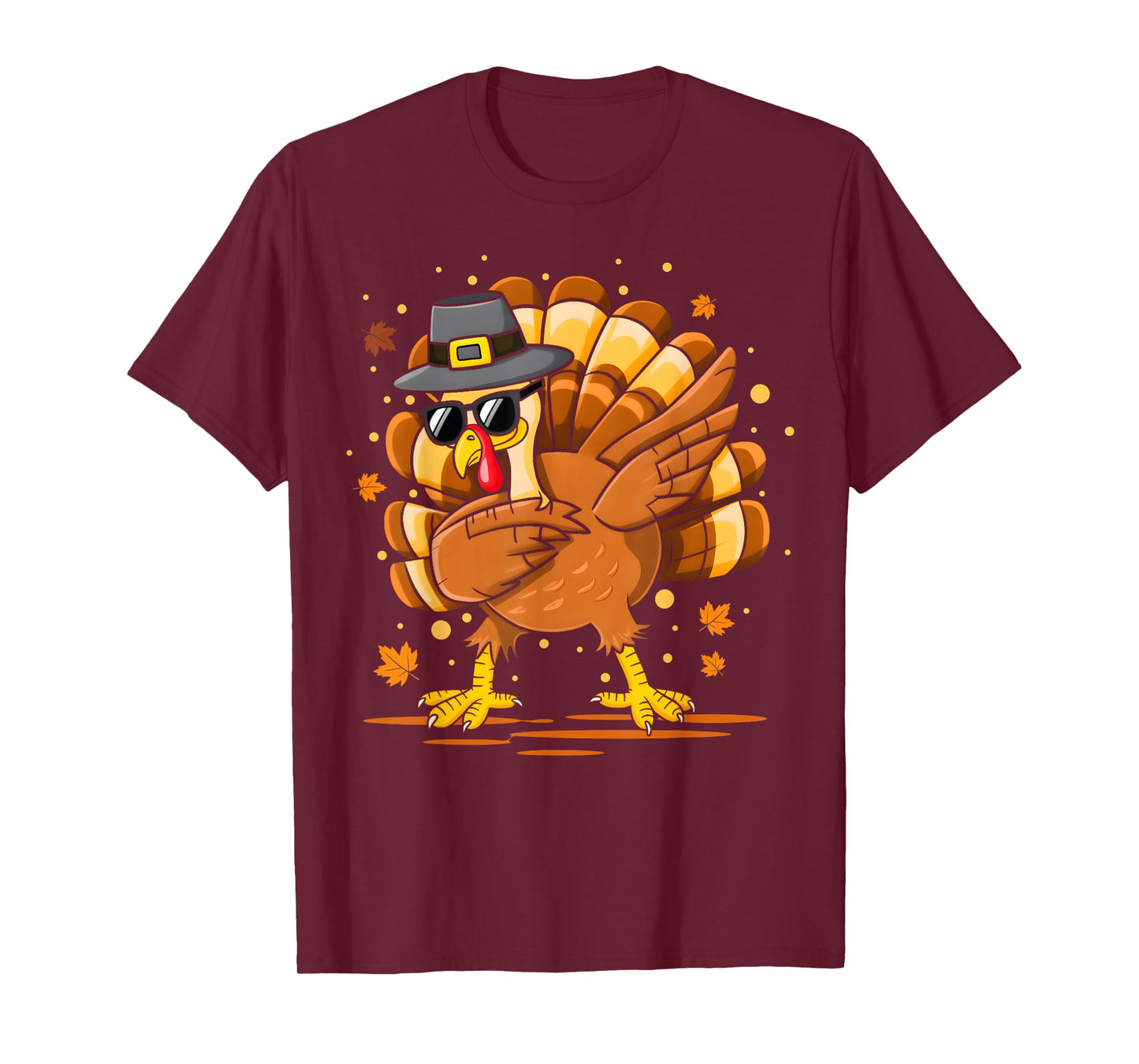 Dabbing Turkey Pilgrim Thanksgiving Day Boys Men Funny Dab T-Shirt