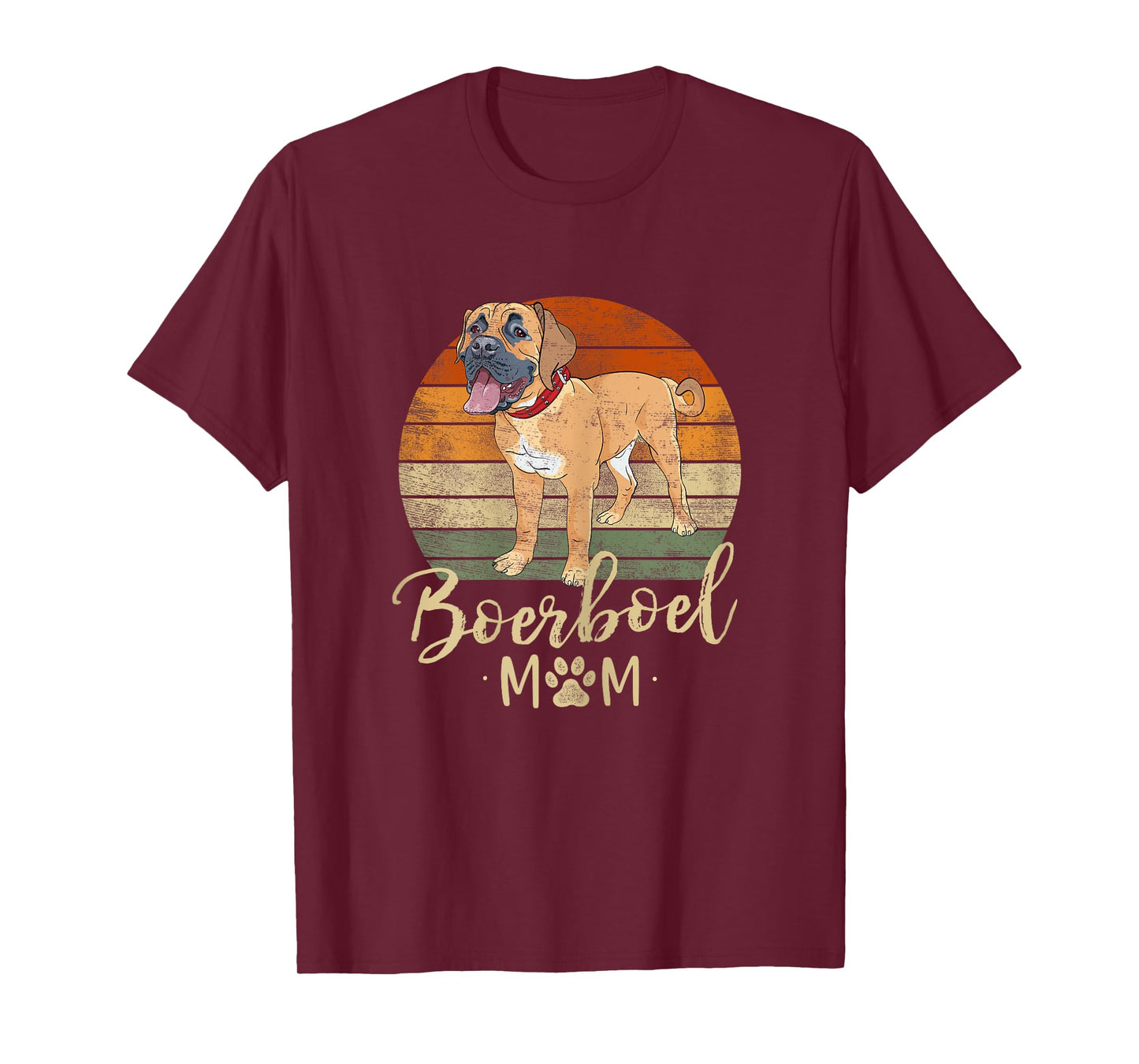 Boerboel Mom Retro Sunset Boerboel Lover Gifts Dog Mama T-Shirt for Women